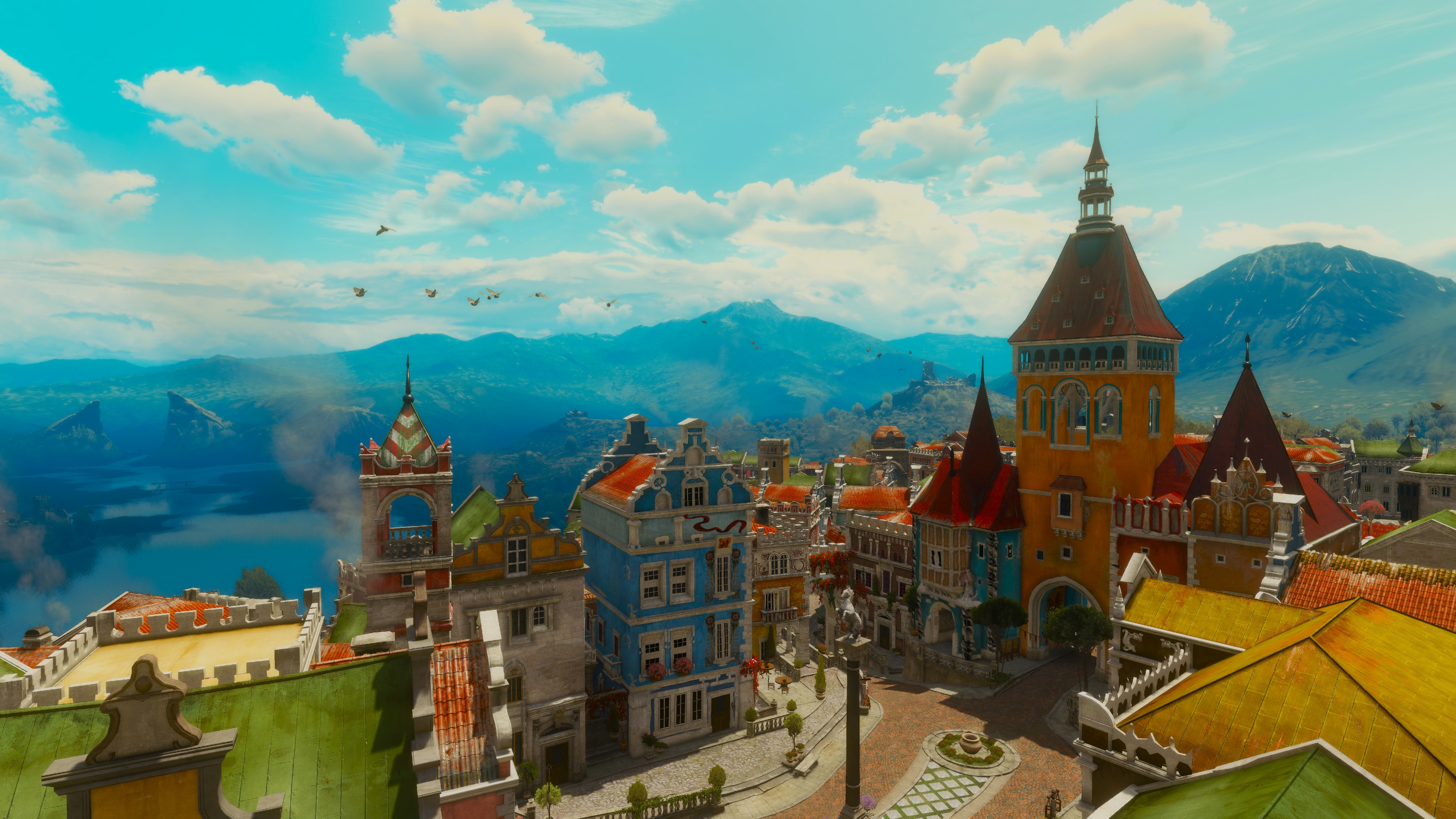 The Witcher 3 Wild Hunt PC Gaming Screen Shot The Witcher 3 Wild Hunt Blood And Wine City Landscape  3840x2160