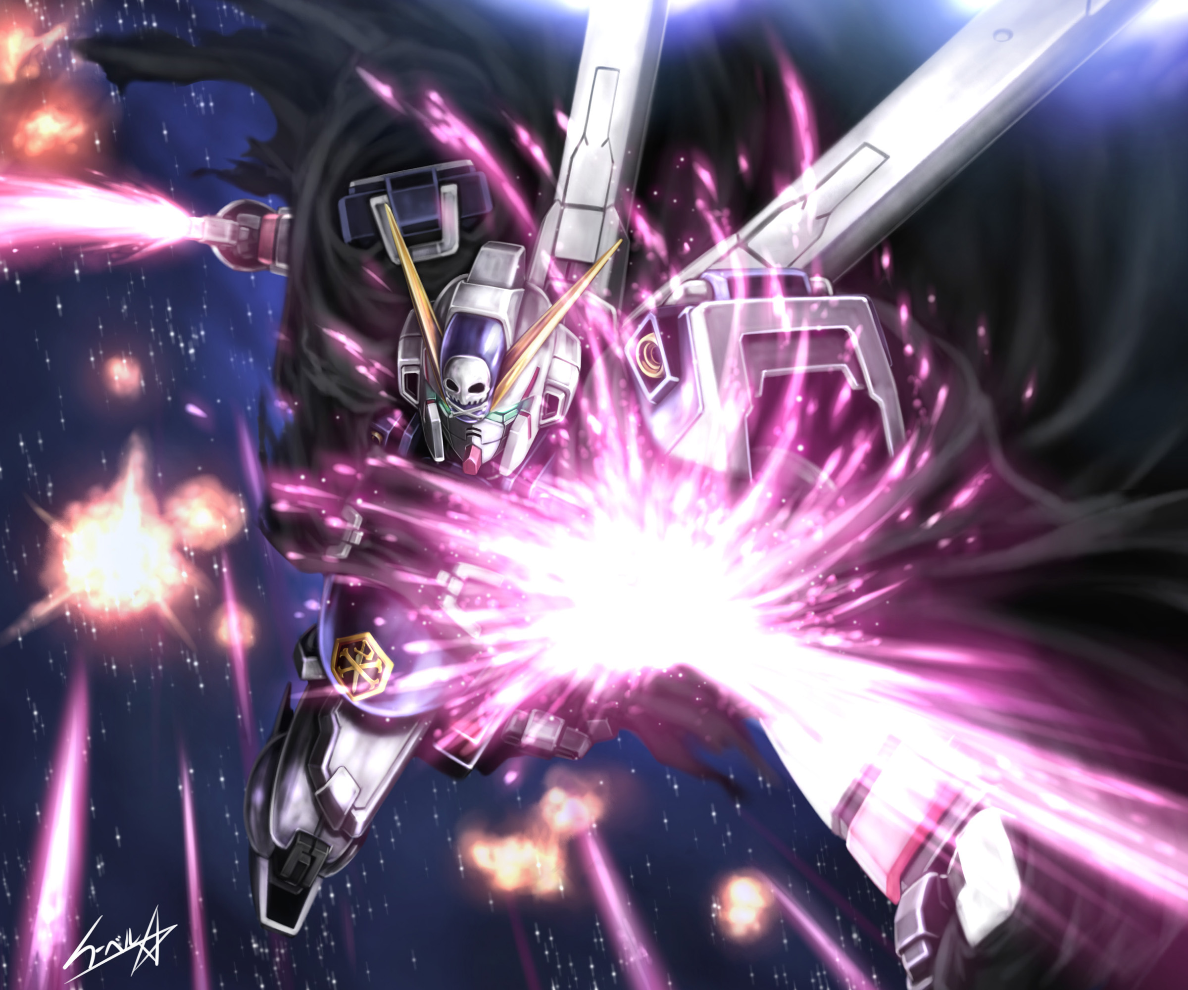 Anime Mechs Super Robot Taisen Mobile Suit Crossbone Gundam Gundam Crossbone Gundam X 1 Artwork Digi 2400x2000