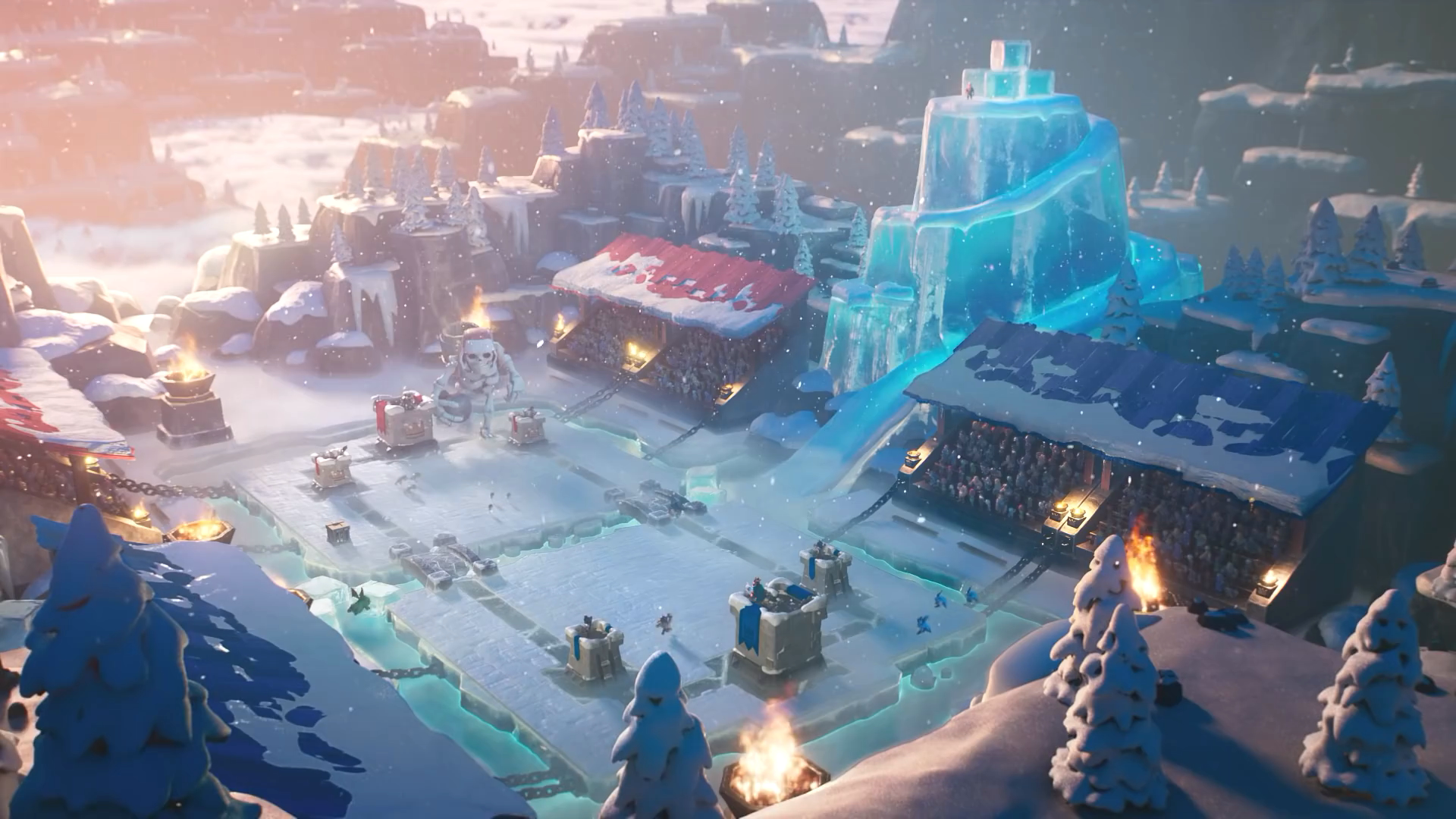 Clash Royale Video Game Art Arena Snow Video Games Ice Trees Castle 1920x1080