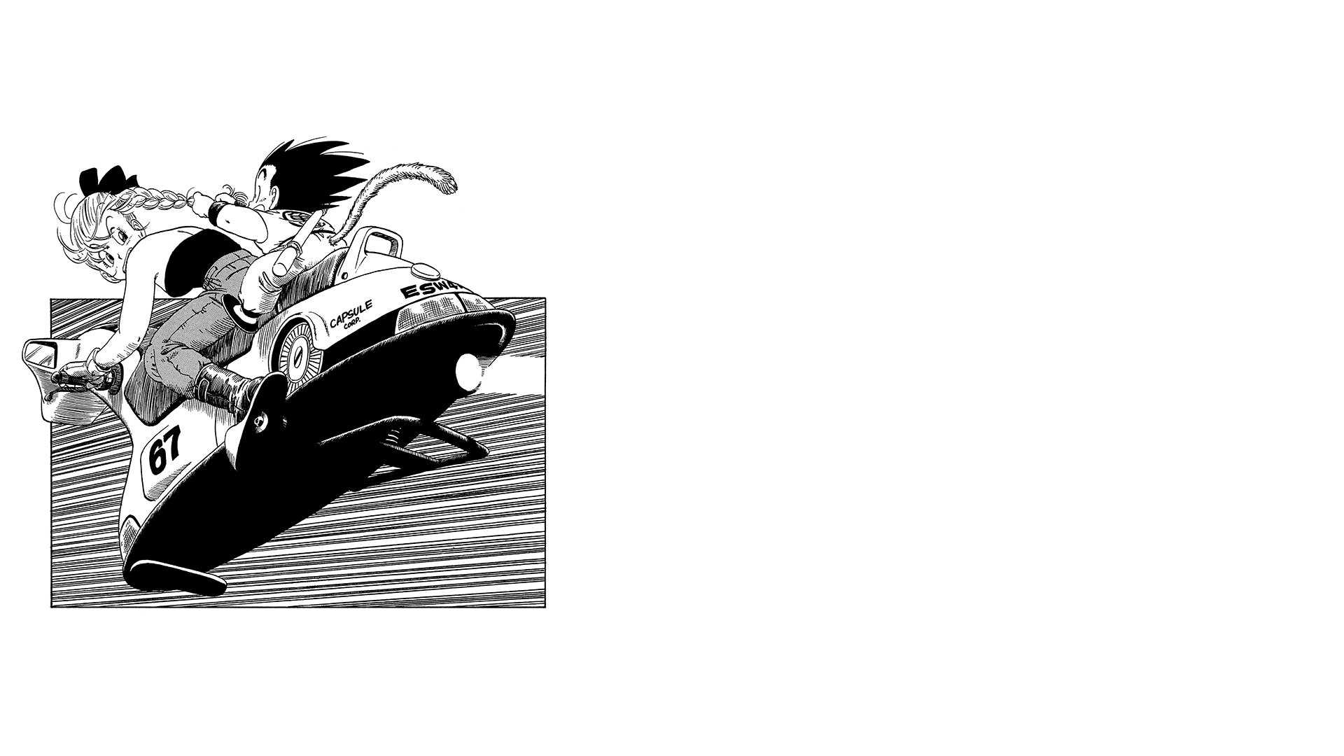 Dragon Ball Son Goku Kid Goku Bulma Manga Minimalism Anime Boys Anime Girls Simple Background Tail W 1920x1080