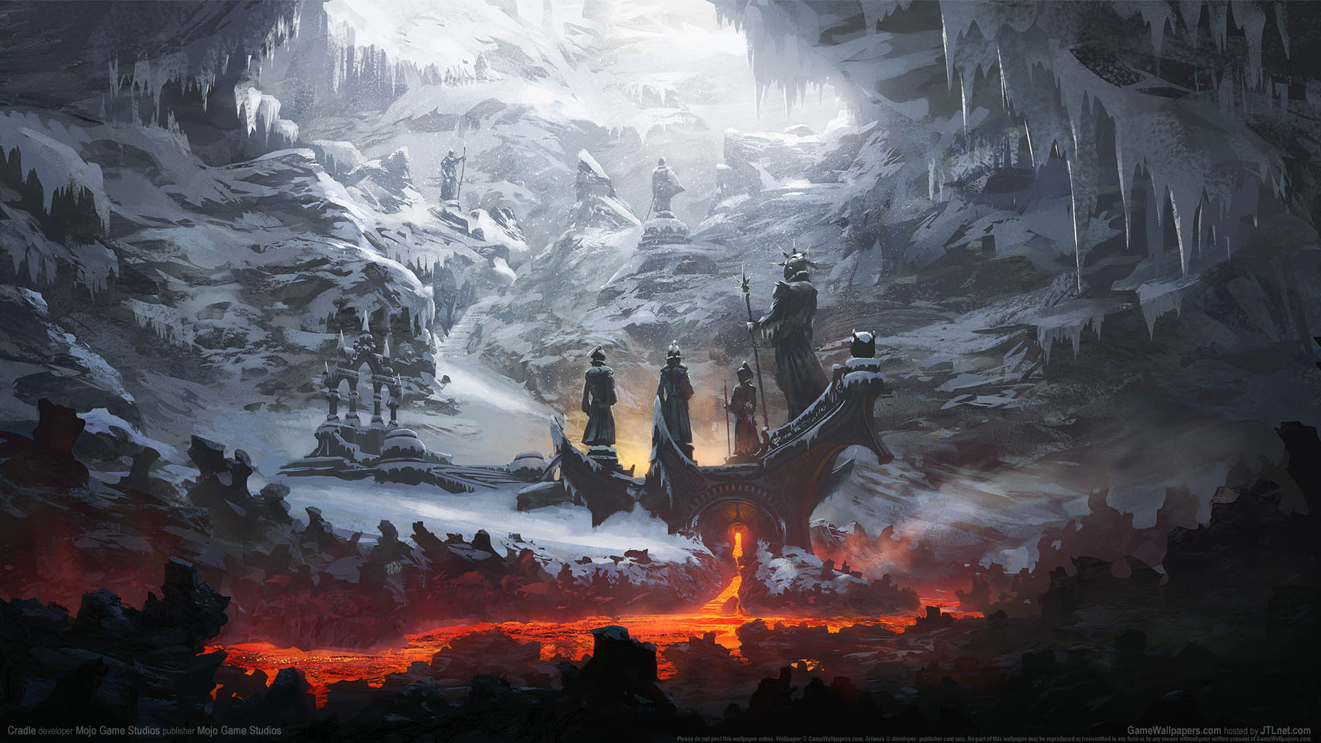 Video Game Art Fantasy Castle Snow Lava Video Games Digital Art Sunlight Ice 1920x1080