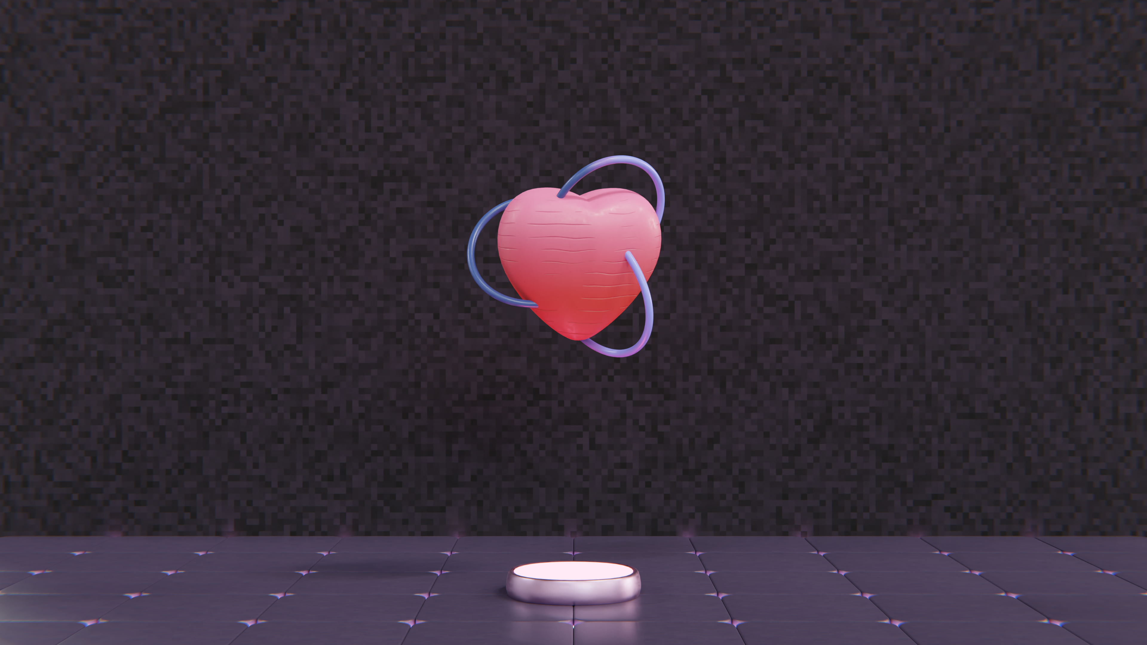 Heart Design February Valentines Day Blender CGi Heart Simple Background Minimalism 3840x2160