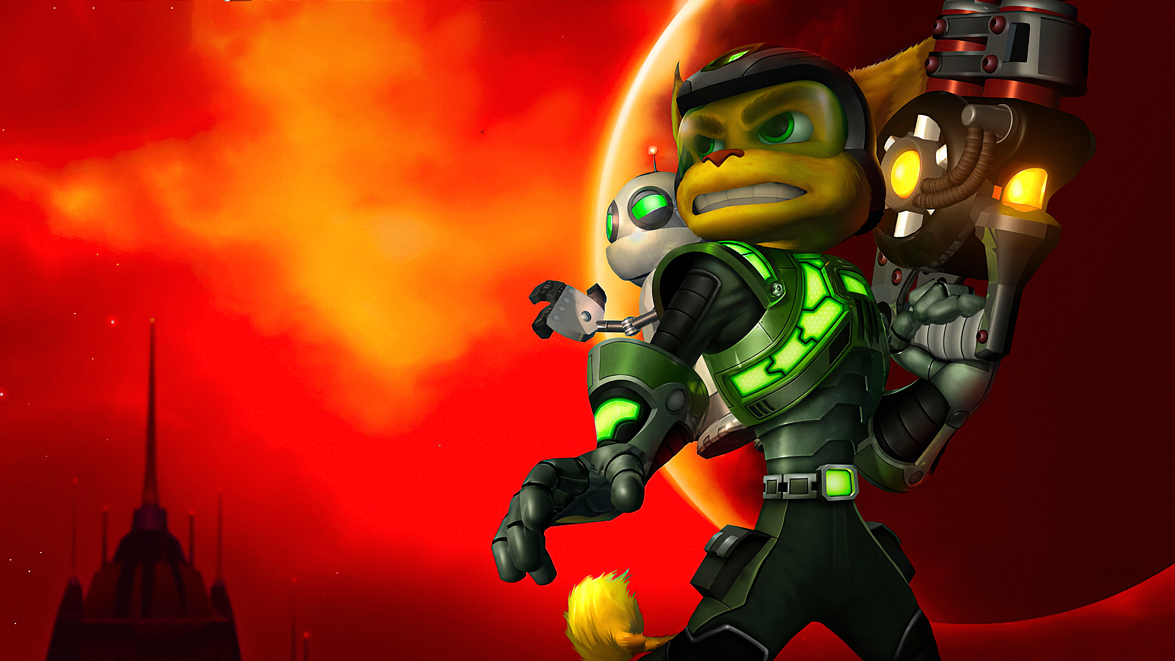 Ratchet Clank PlayStation 2 Video Game Heroes Digital Art Video Games 3840x2160