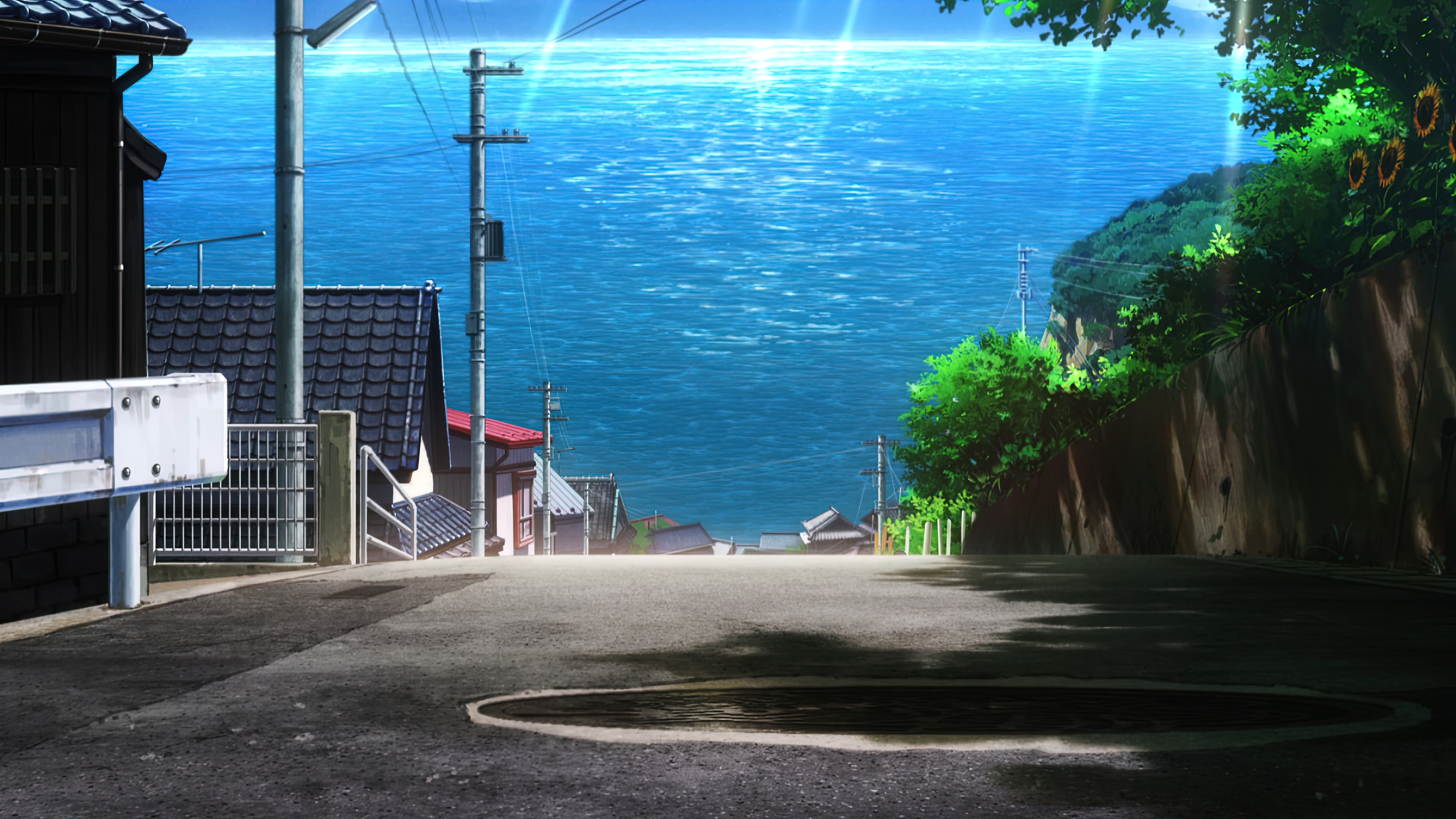 Summer Time Render 4K Anime Anime Screenshot Water Village Sunlight 3840x2160