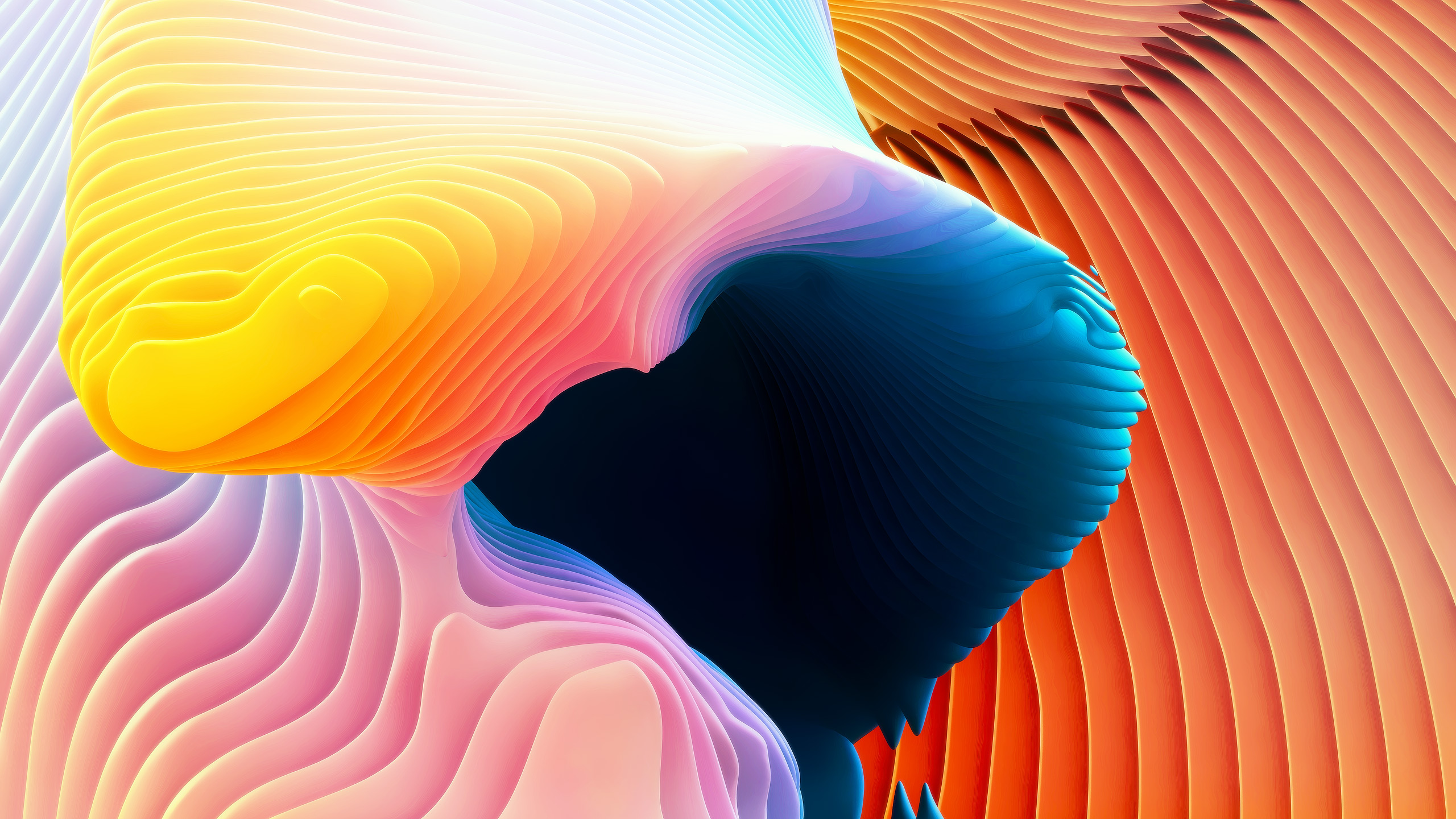 Ari Weinkle Abstract Spiral Colorful Digital Art 2560x1440