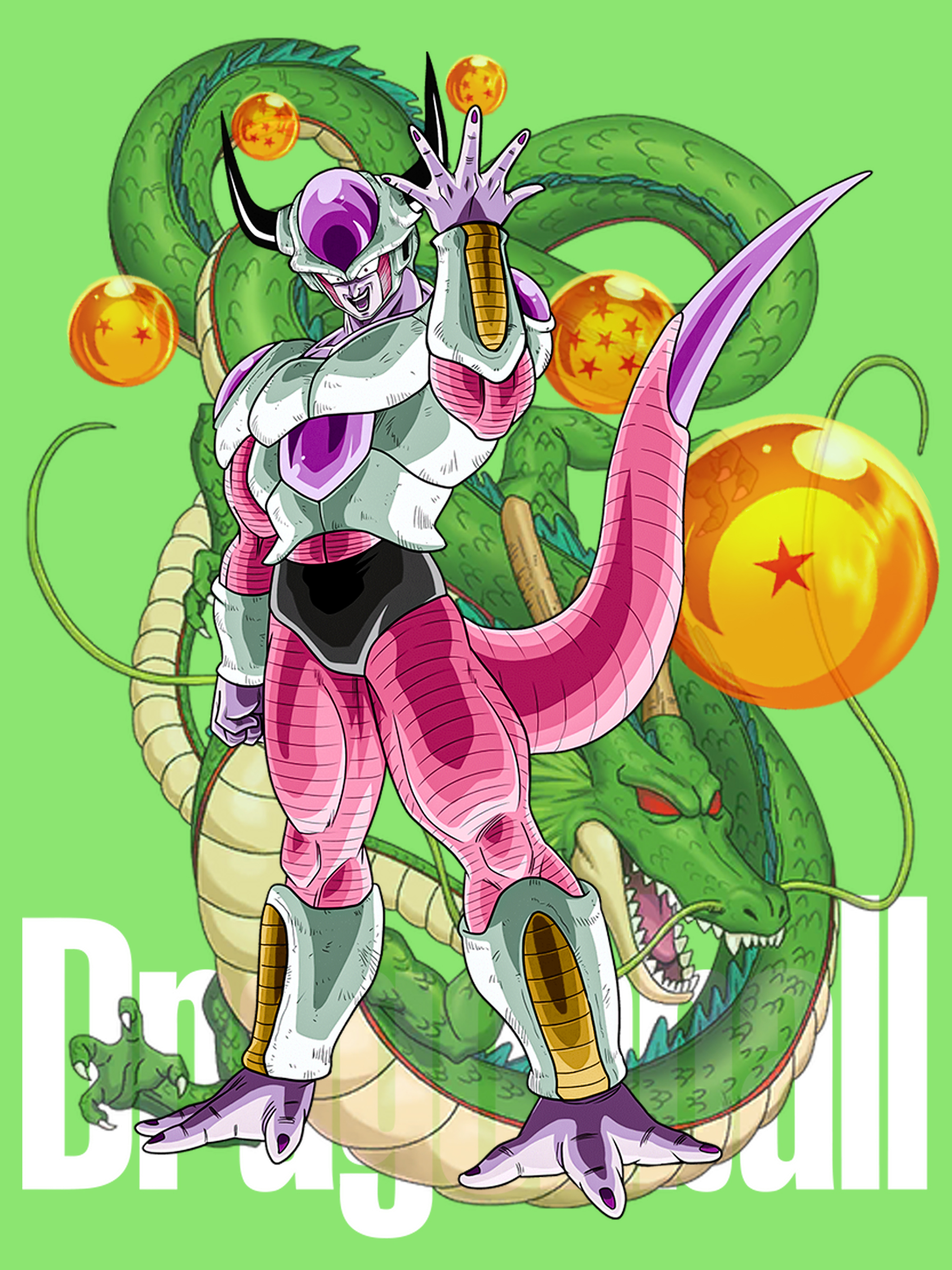 Dragon Ball Z Vertical Freeza Anime Creatures Dragon Transparency Horns Tail 1800x2400