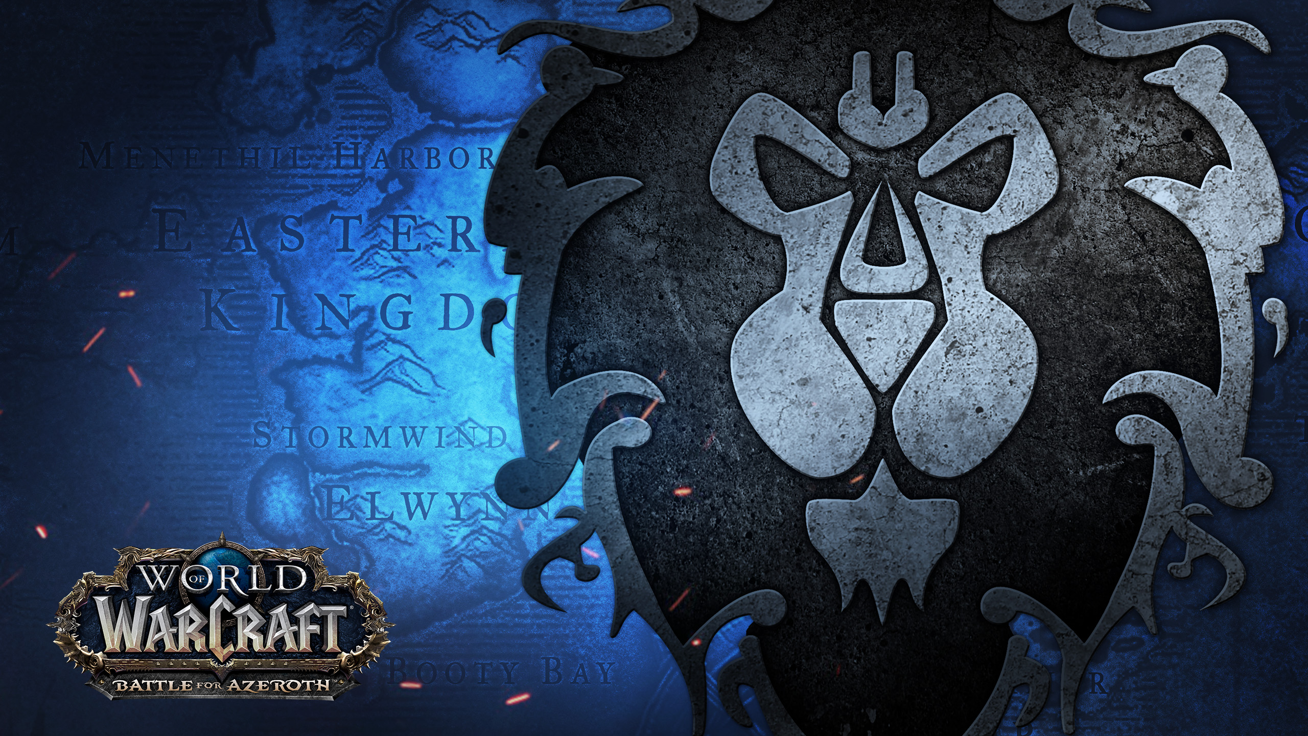 World Of Warcraft World Of Warcraft Battle For Azeroth Alliance Video Games Video Game Art Logo 2560x1440