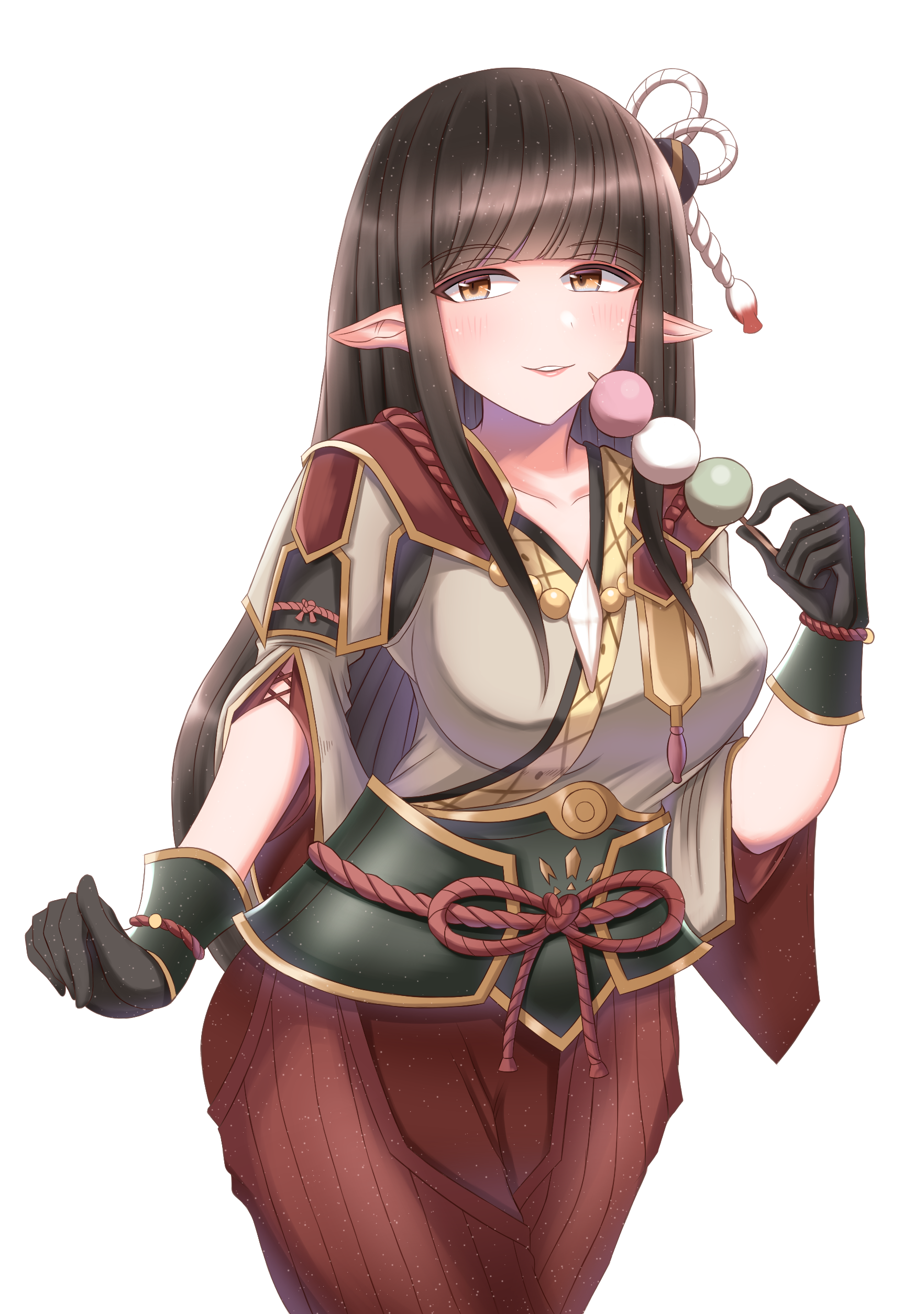 Anime Anime Girls Monster Hunter Monster Hunter Rise Hinoa Long Hair Brunette Pointy Ears Solo Artwo 1764x2508