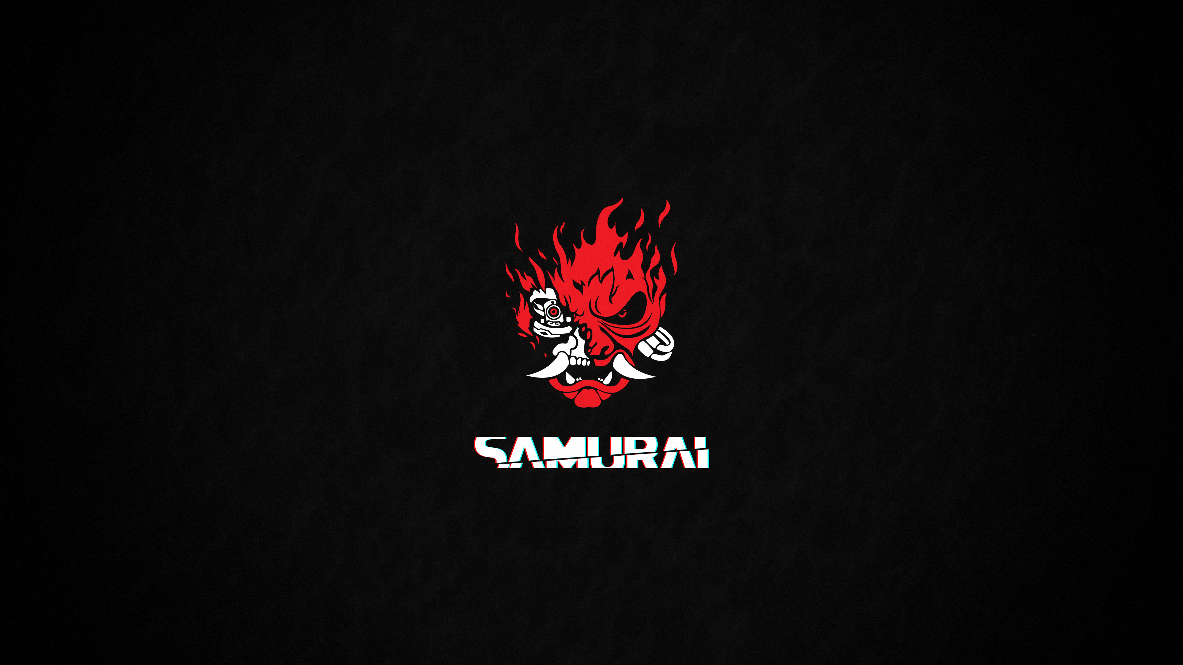 Cyberpunk 2077 Samurai Cyberpunk CD Projekt RED Minimalism Simple Background Black Background 3840x2160