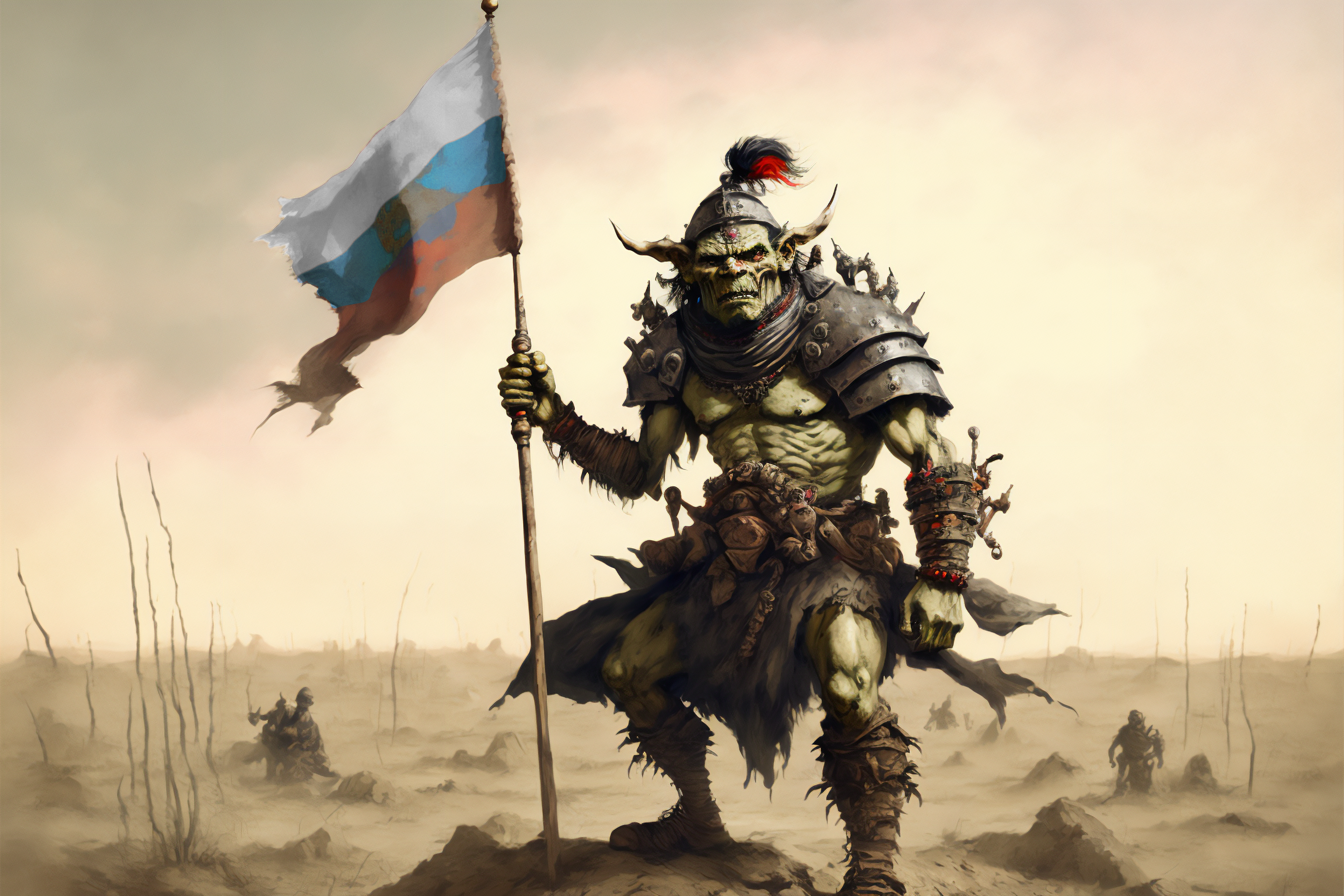 Ai Art Illustration Russia War Orc Flag Creature 3072x2048