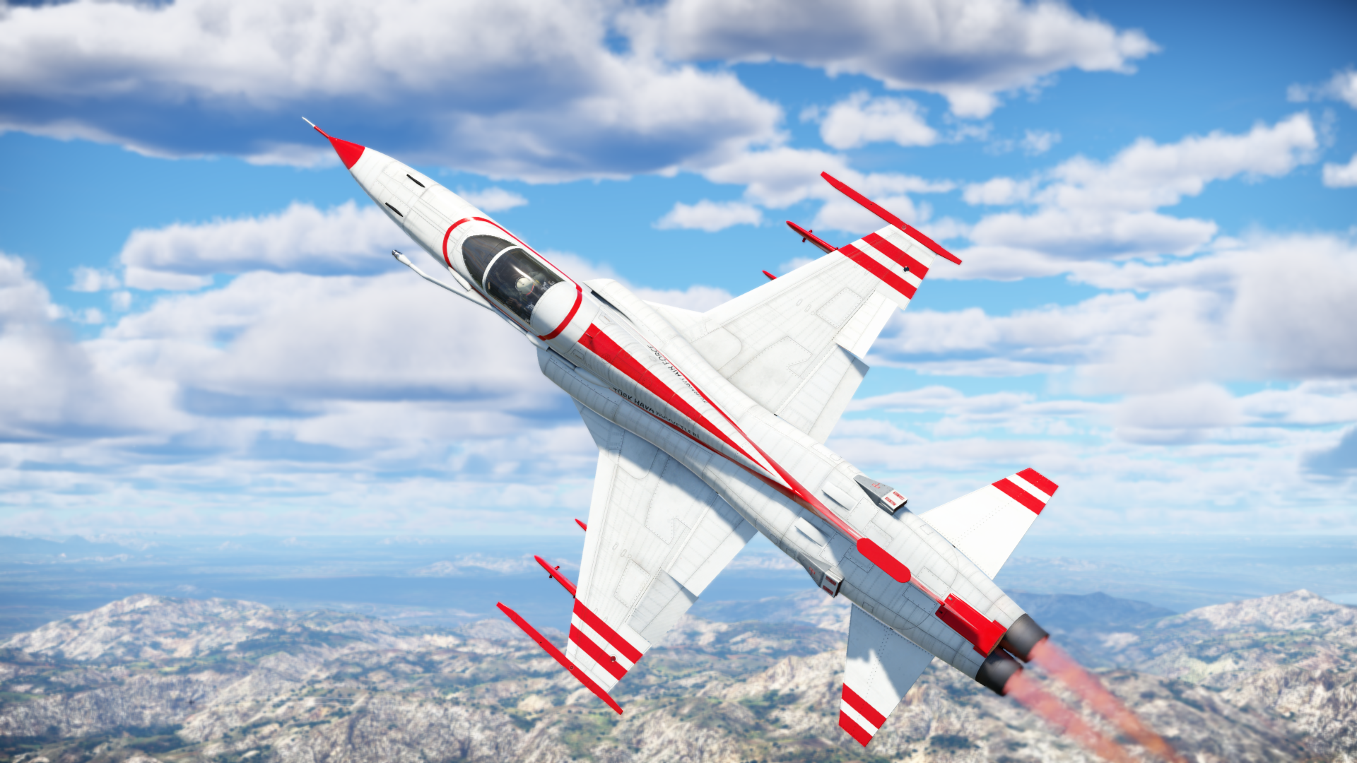 War Thunder Turkey Turkish Turkish Air Force F5c F 5C CGi Video Games Sky Clouds Aircraft 1920x1080