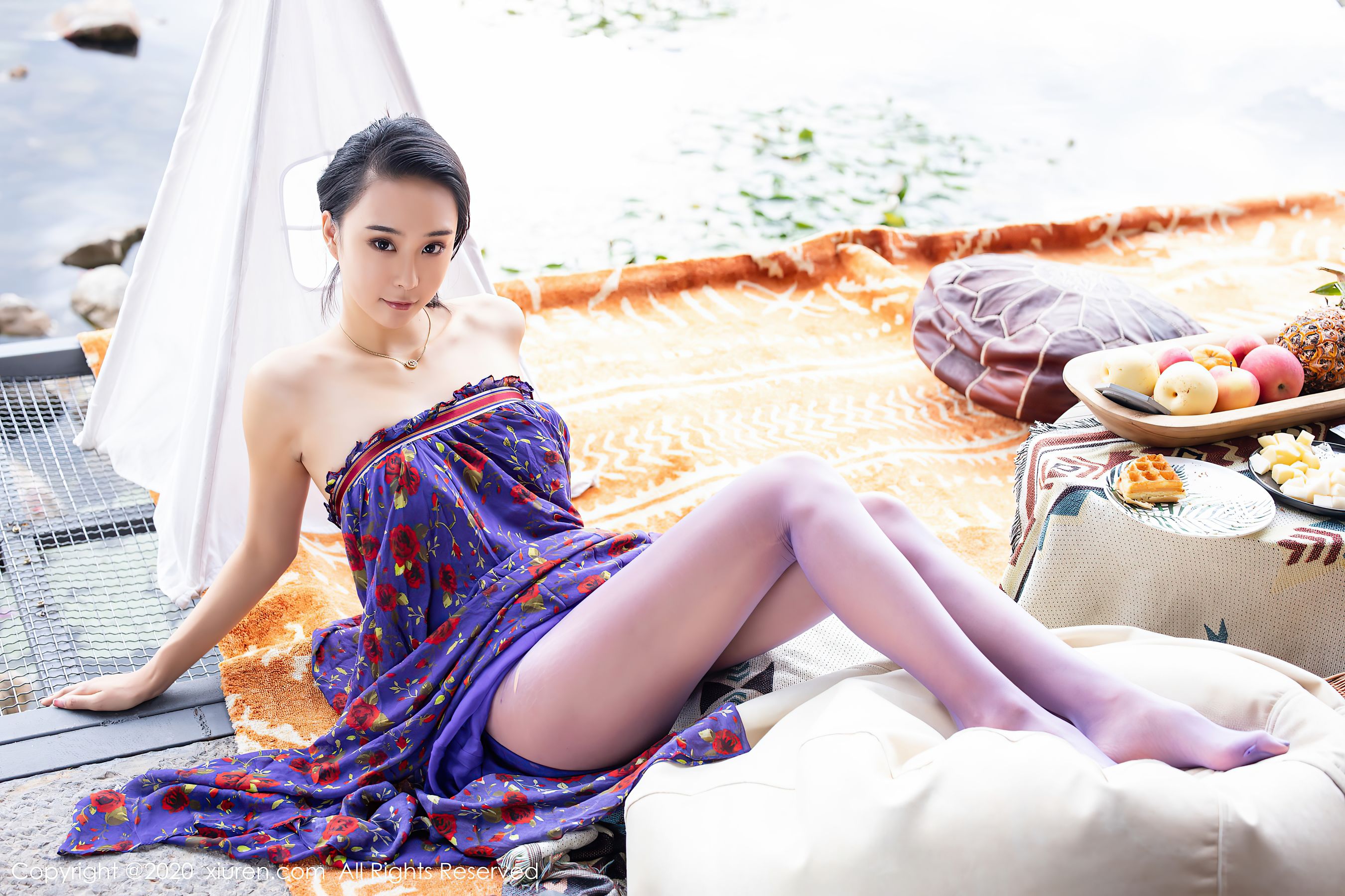 Women Chinese Women Asian Purple Pantyhose 2700x1800