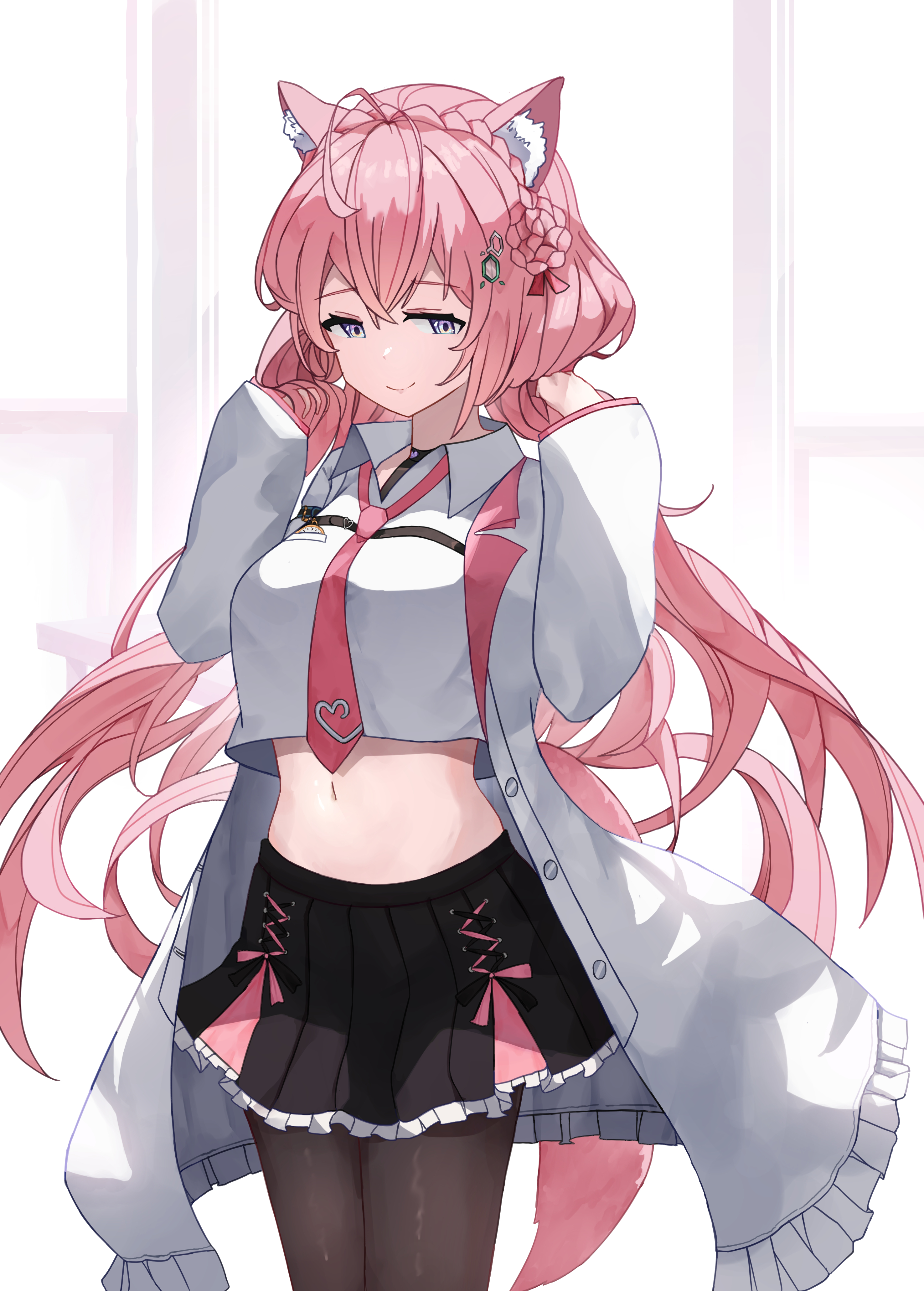 Anime Anime Girls Hololive Hakui Koyori Animal Ears Long Hair Pink Hair Solo Artwork Digital Art Fan 2951x4123