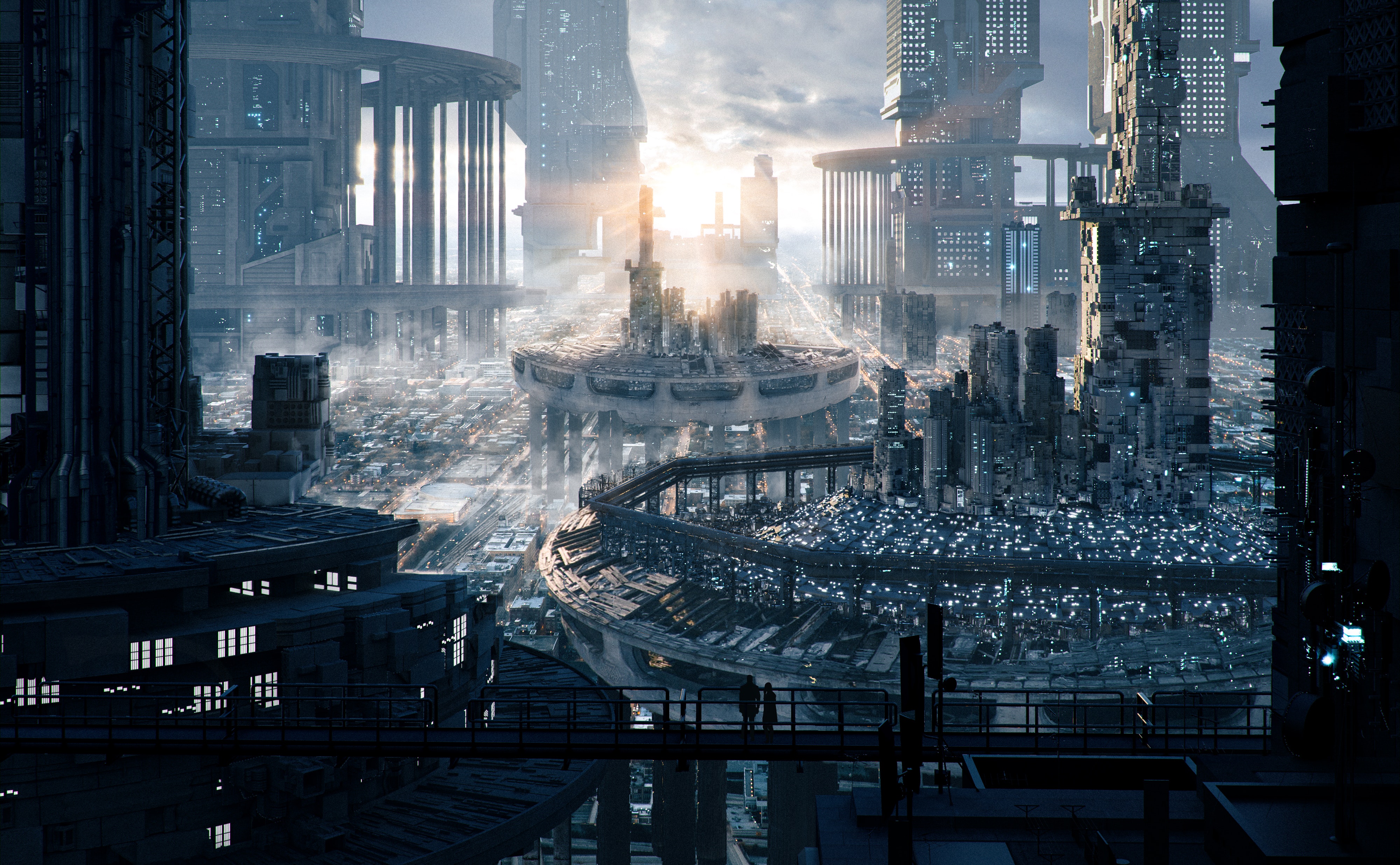 CGi Render Digital Digital Art Artwork Science Fiction Cityscape Futuristic City City Cyberpunk Dyst 4000x2471