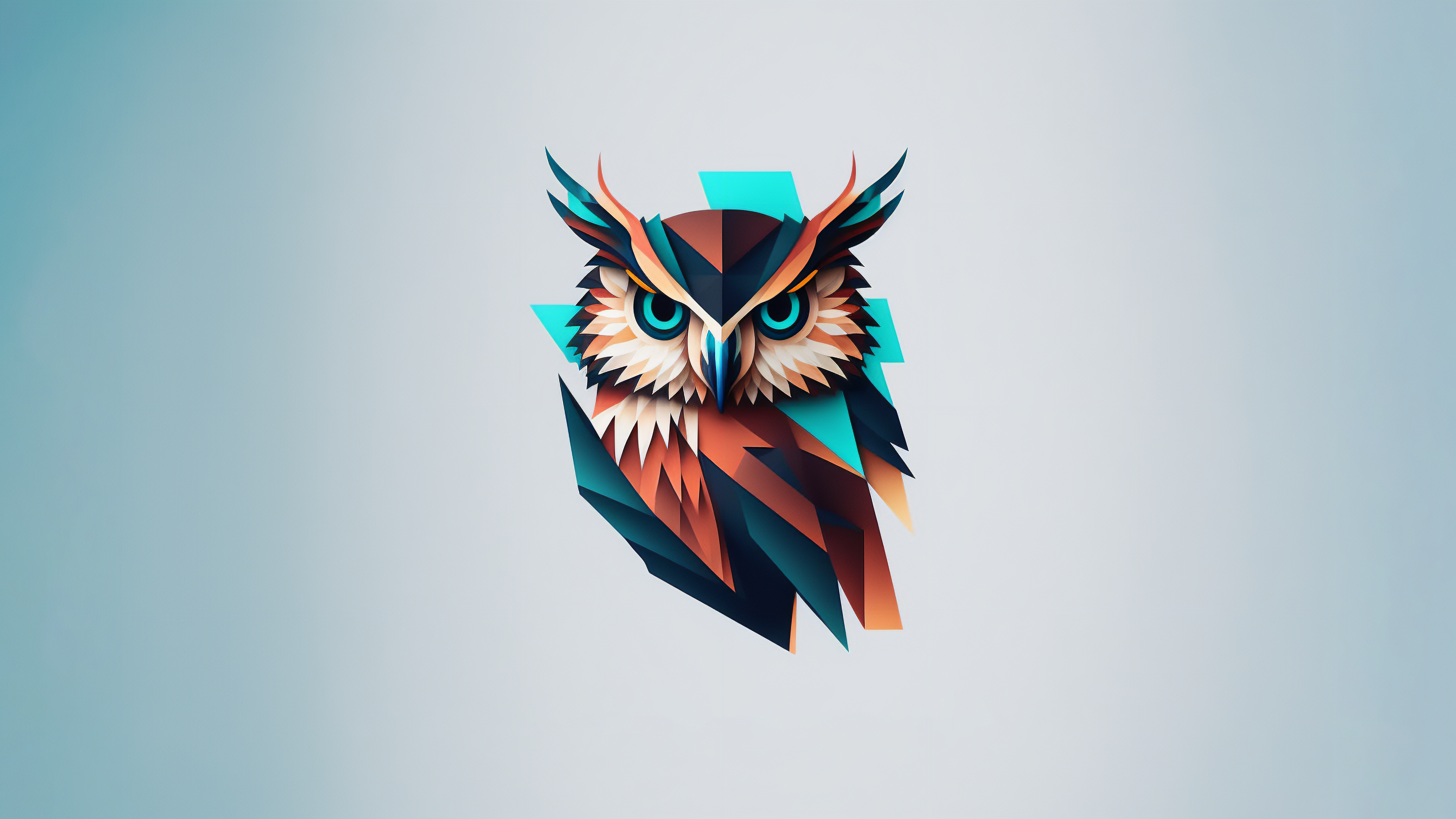Ai Art Owl Logo Vector Simple Background Minimalism Animals 3640x2048