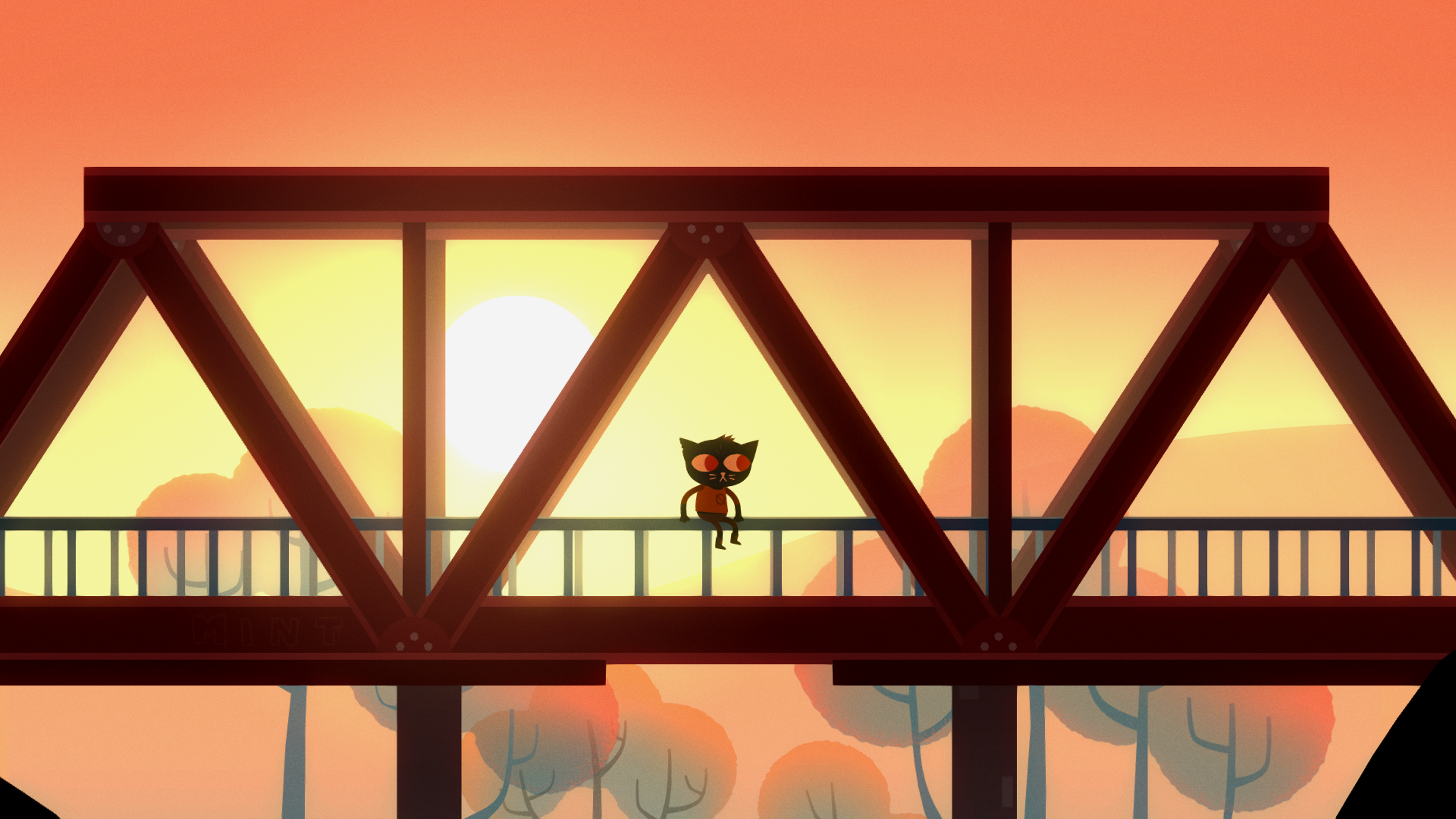 Night In The Woods Indie Games Video Games Video Game Art Animals Minimalism Simple Background Sun S 3840x2160