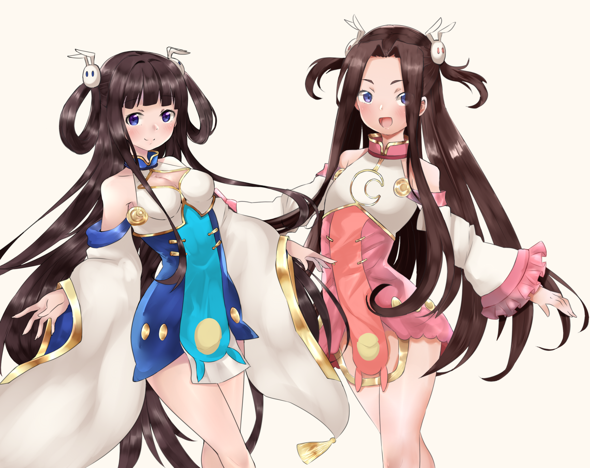 Anime Anime Girls Blue Oath Ping Hai Blue Oath Ning Hai Blue Oath Long Hair Brunette Two Women Artwo 2270x1800