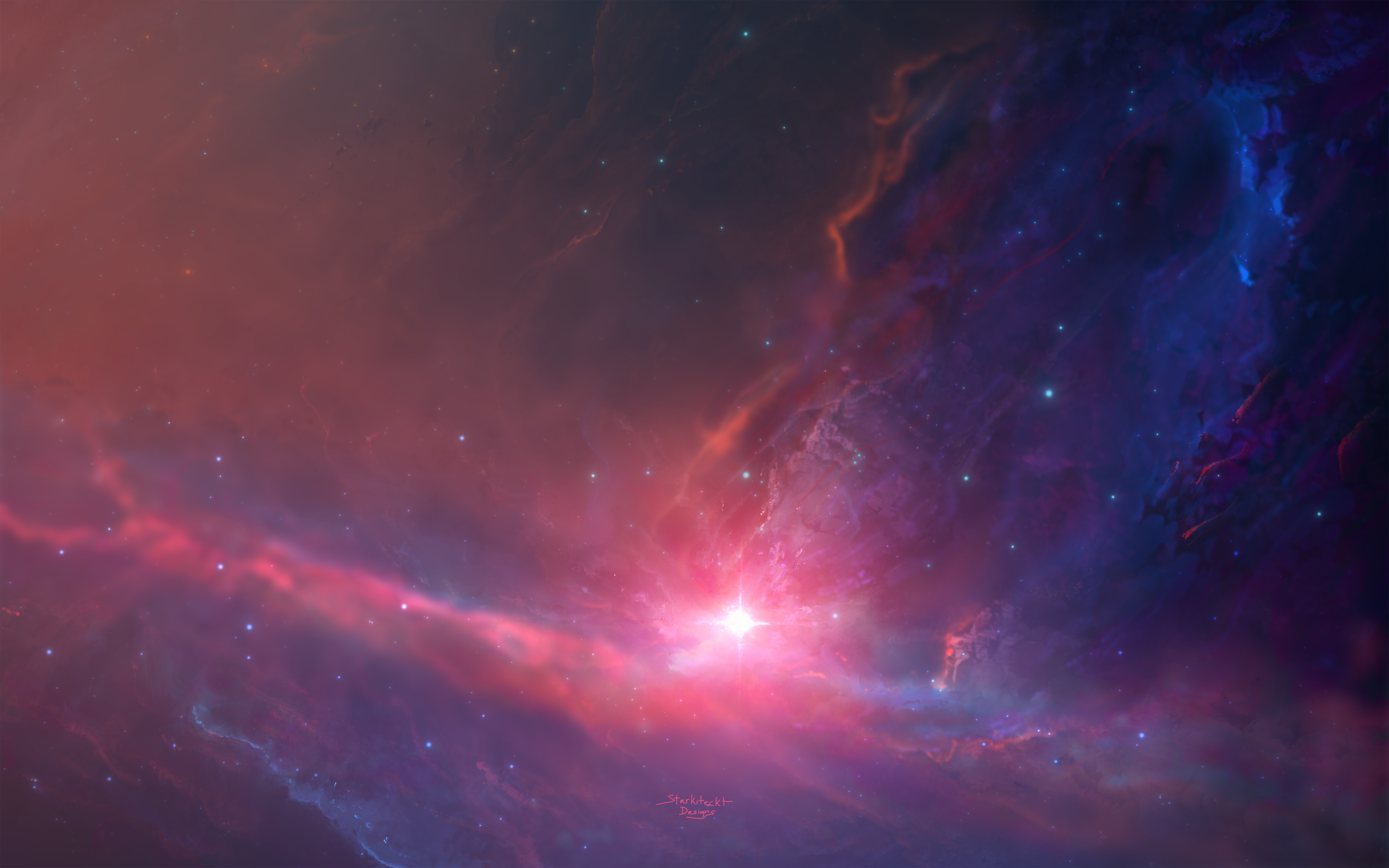 Starkiteckt Nebula Universe Galaxy Stars 5120x3200