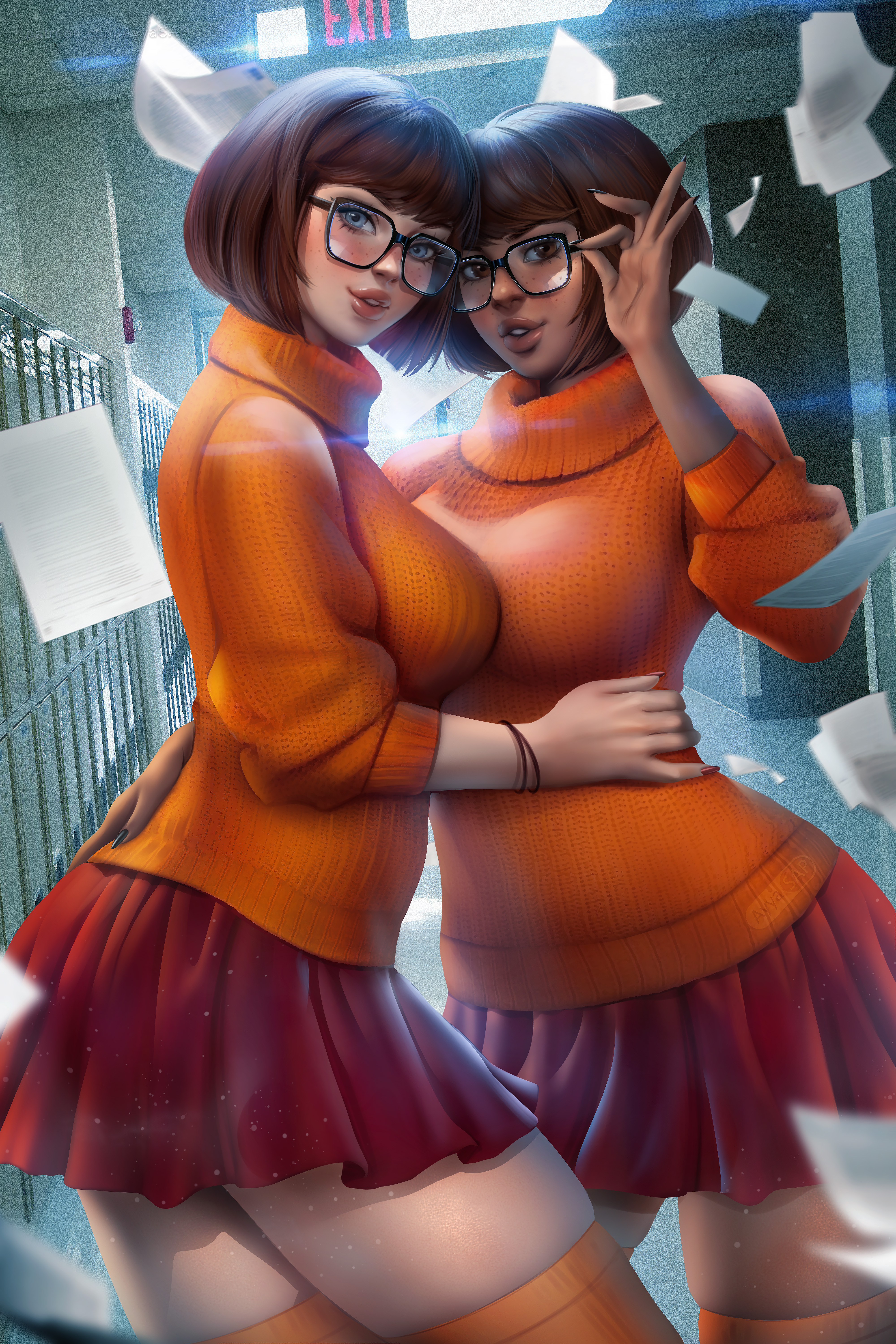 Velma Dinkley Scooby Doo Crossover Artwork Drawing Fan Art Ayya Saparniyazova Portrait Display Skirt 4000x6000