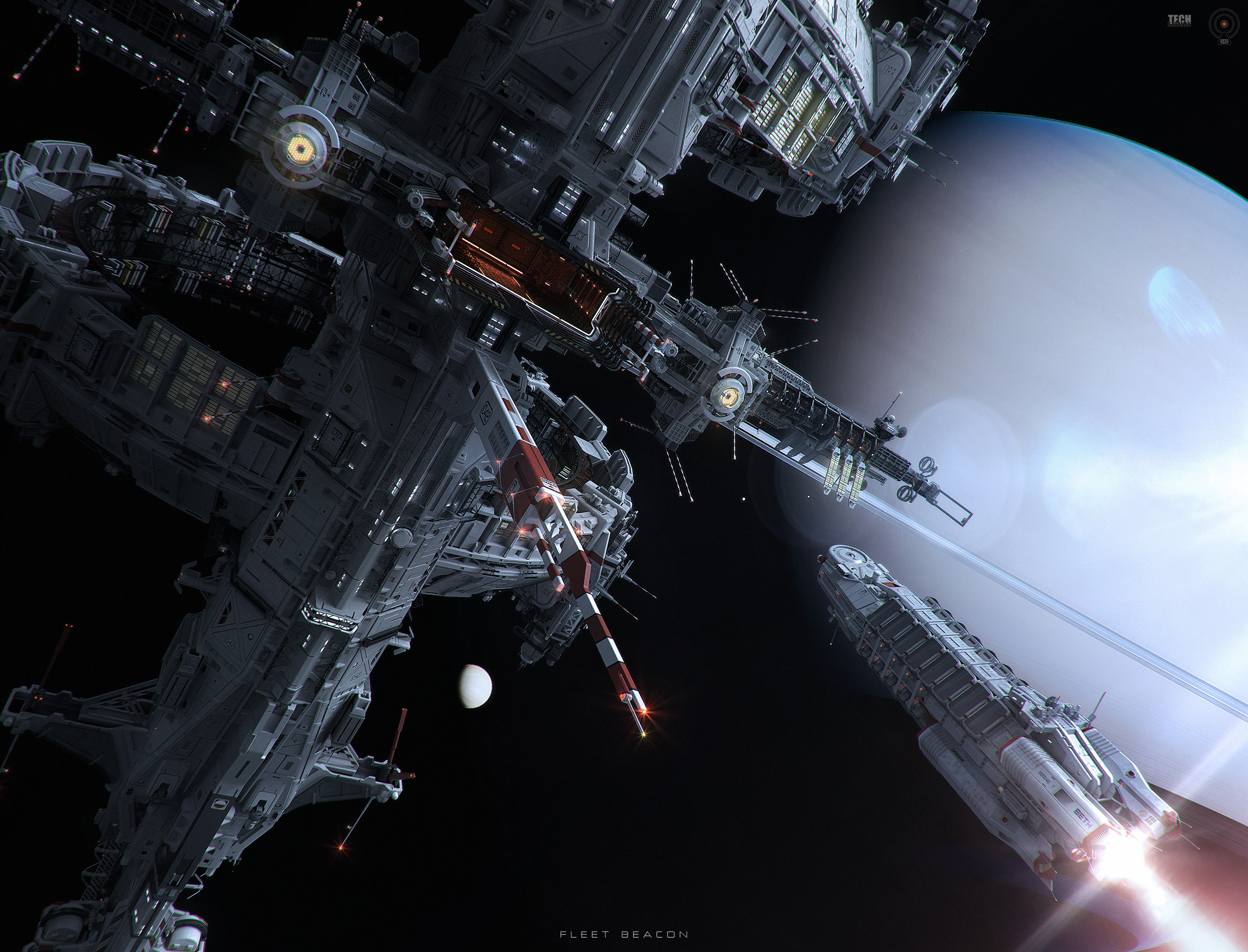 Space Station Space Planet Technology 3000x2289