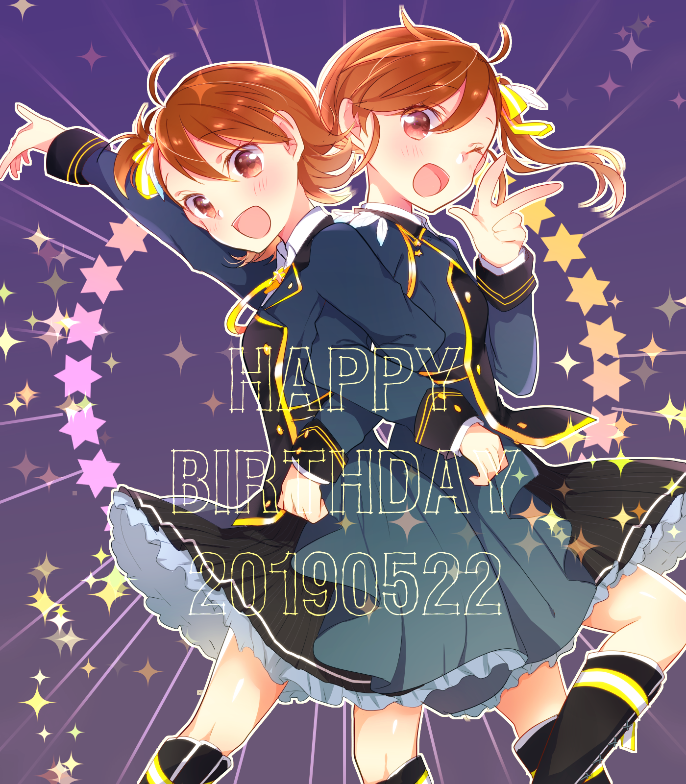 Anime Anime Girls THE IDOLM STER Futami Ami Futami Mami Long Sleeves Brunette Twins Two Women Artwor 1400x1600