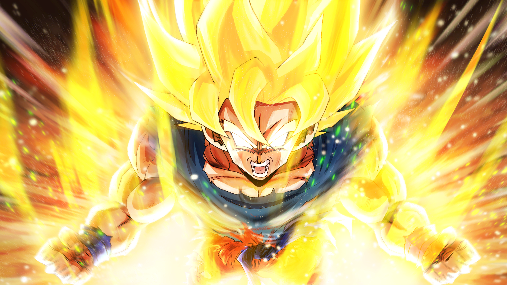 Dragon Ball Dragon Ball Xenoverse 2 Video Game Art Son Goku Blonde Super Saiyan Muscles Glowing Eyes 1920x1080