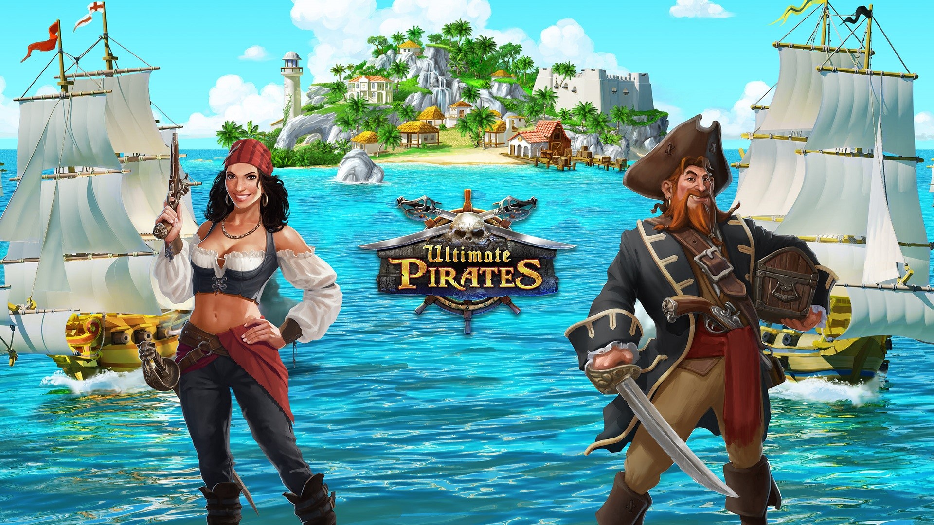 Ultimate Pirates Video Games Pirates Video Game Art Water Video Game Characters Gun Sword Pirate Hat 1920x1080