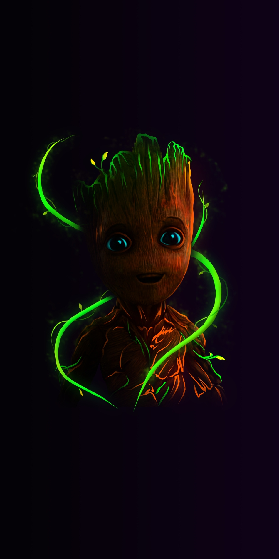 Portrait Display Portrait Marvel Comics Marvel Cinematic Universe Groot Neon Guardians Of The Galaxy 950x1900
