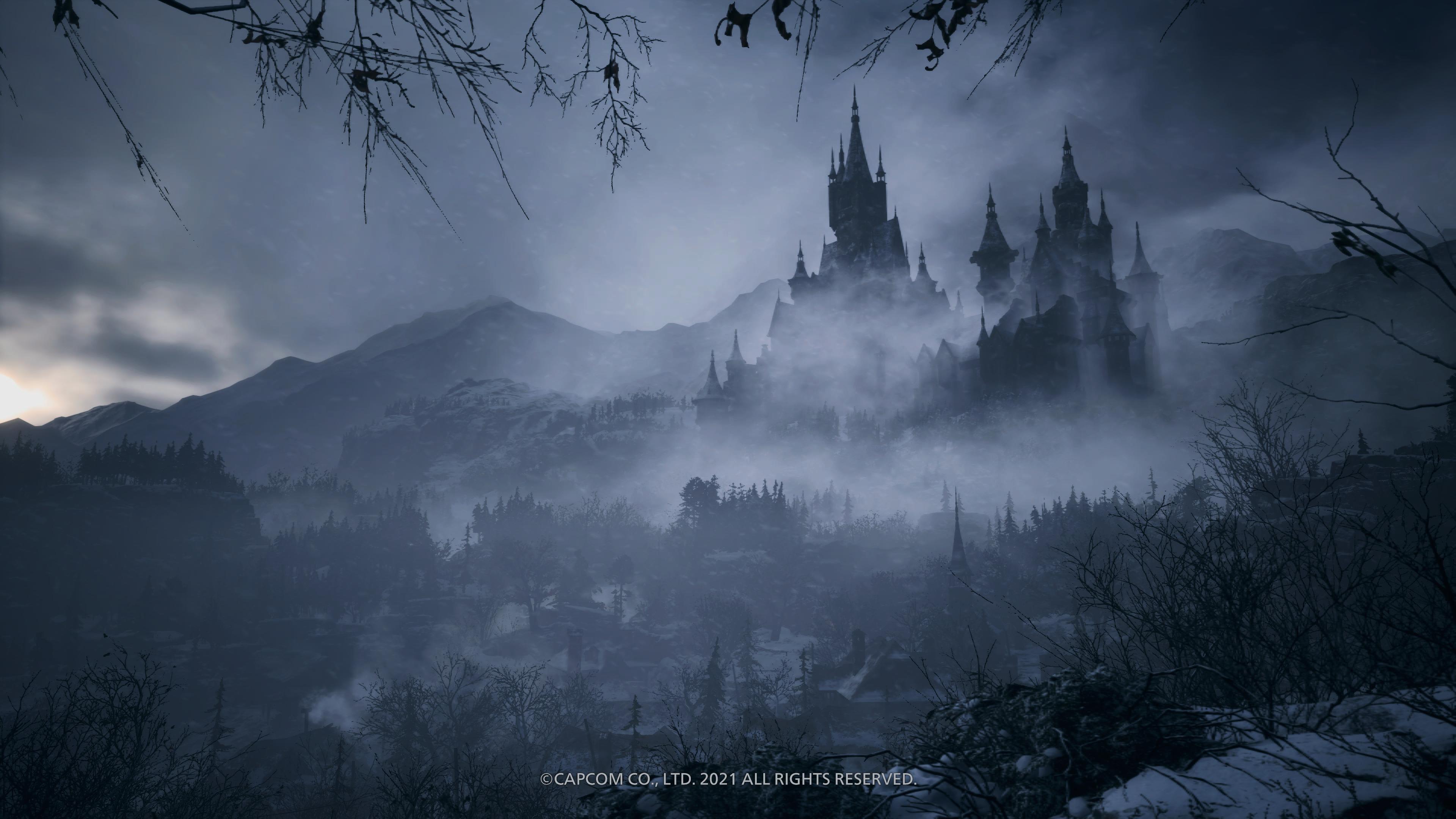Spooky Creepy Resident Evil 8 Village Video Games PlayStation Capcom Castle Medieval Villages Nature 3840x2160
