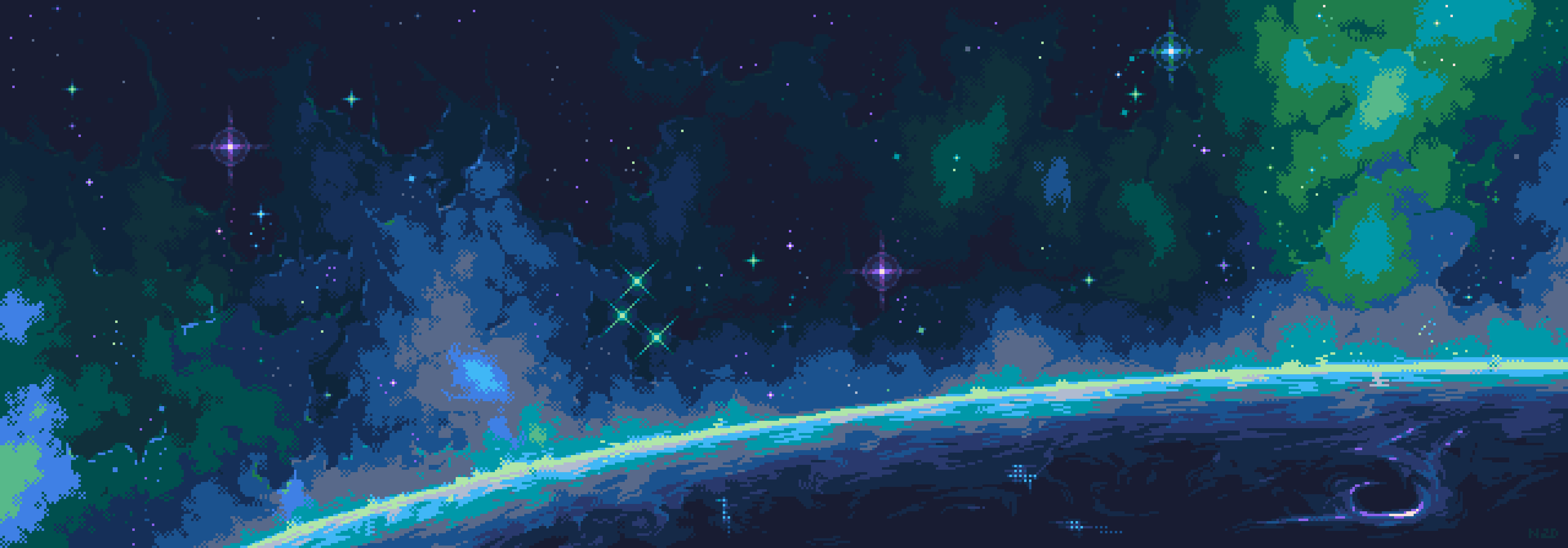 Norma2D Space Stars Pixel Art 3840x1344