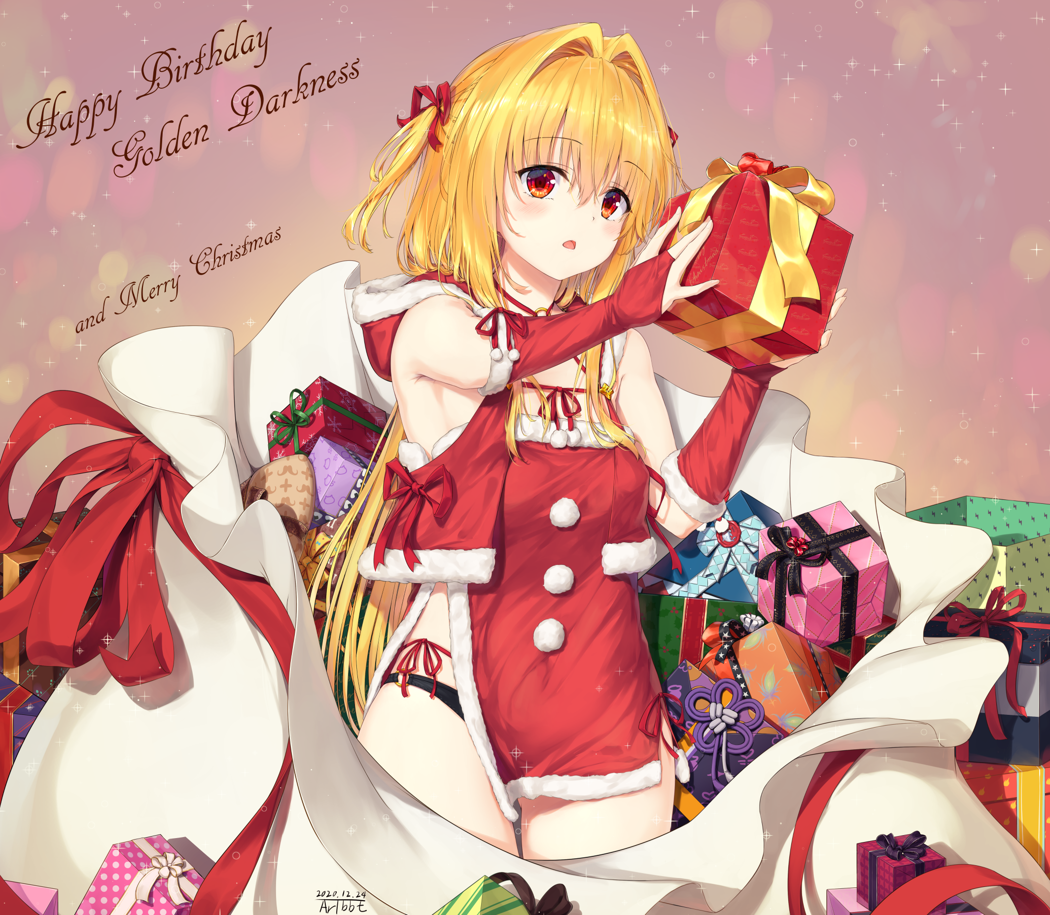 Anime Anime Girls To Love Ru Golden Darkness Long Hair Blonde Artwork Digital Art Fan Art Christmas  2130x1856