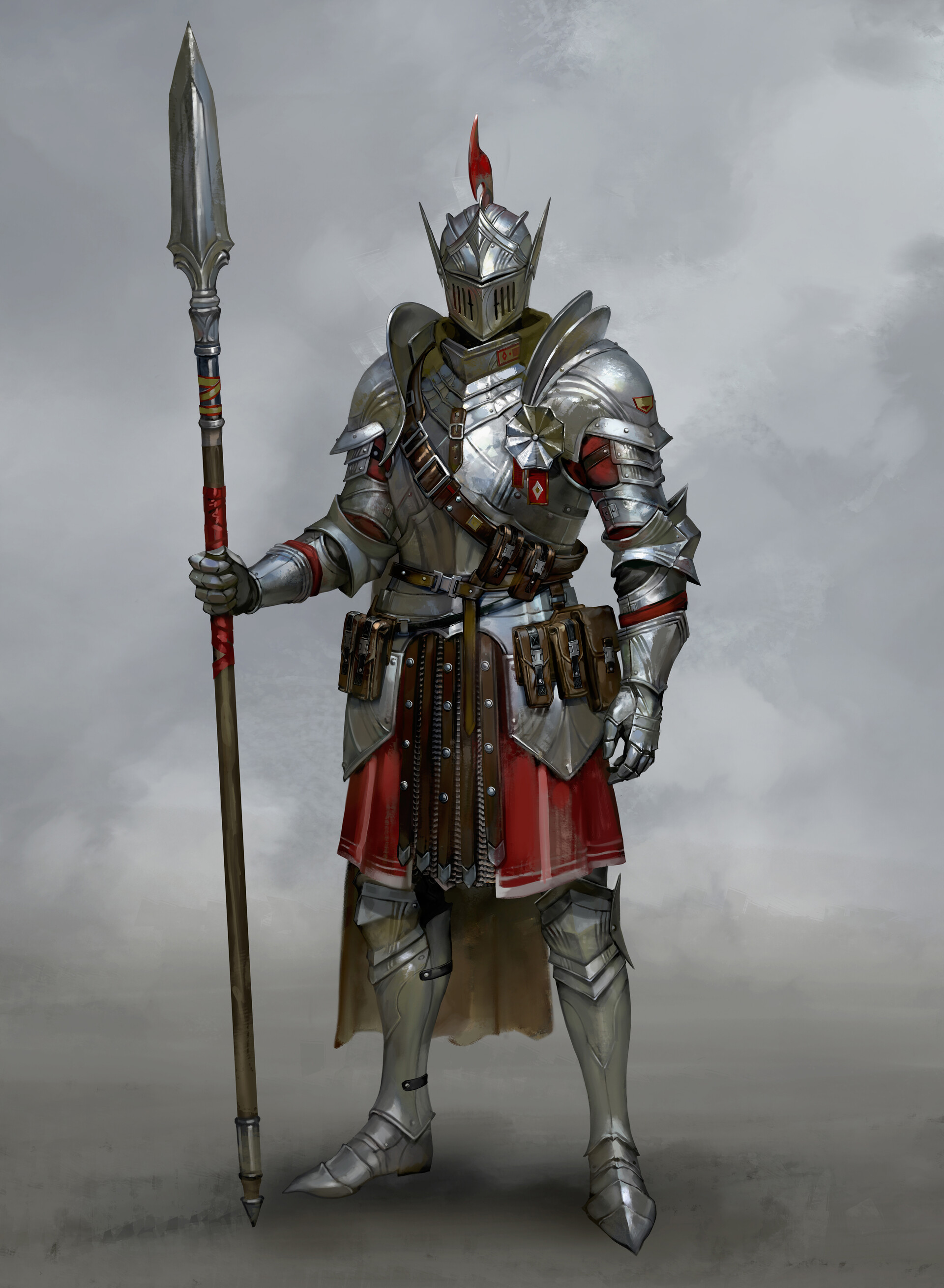 Yelli Drawing Warrior Spear Armor Smoke Knight 1920x2619