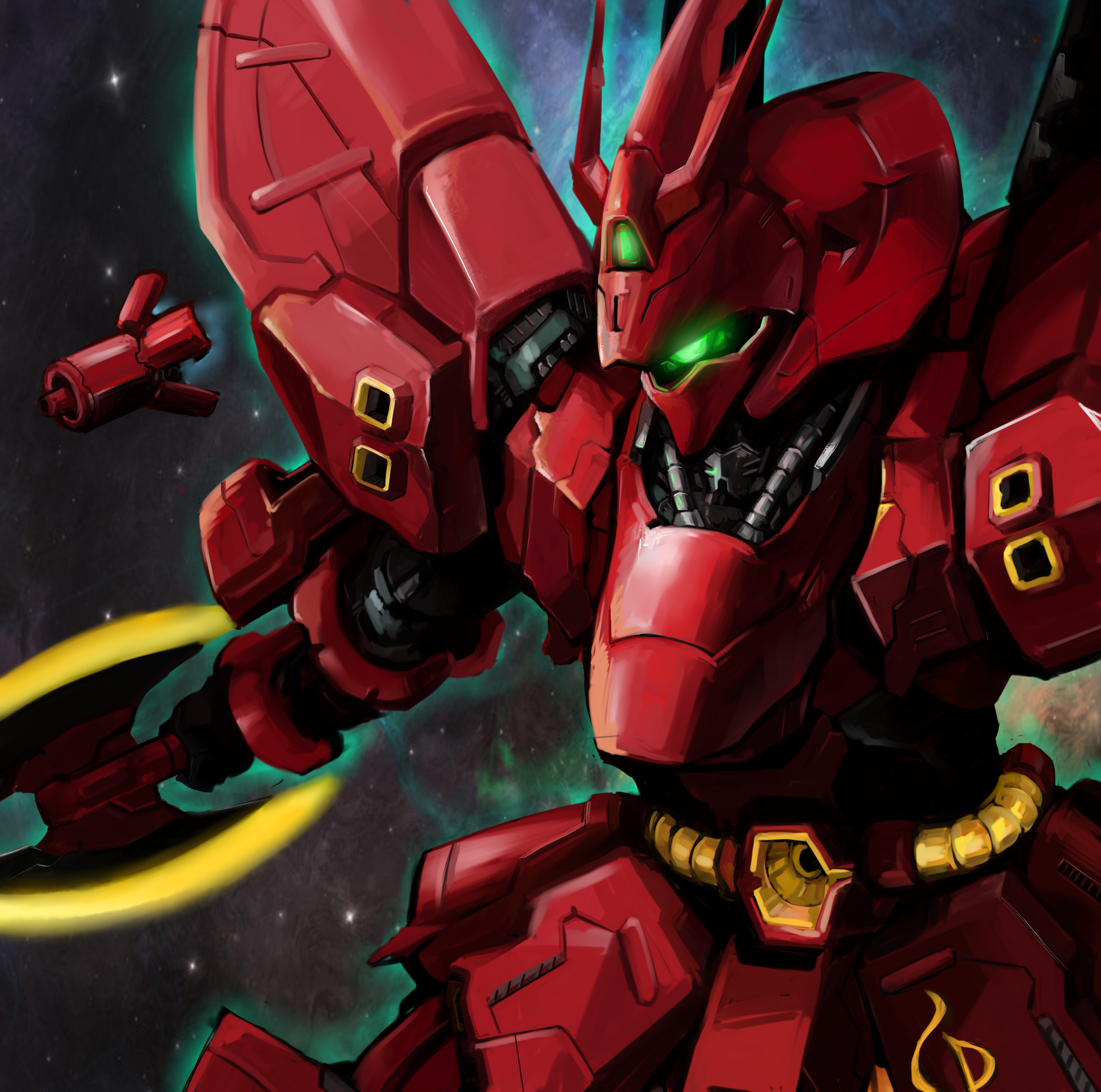 Anime Mechs Mobile Suit Gundam Chars Counterattack Sazabi Mobile Suit Artwork Digital Art Fan Art 5000x4960