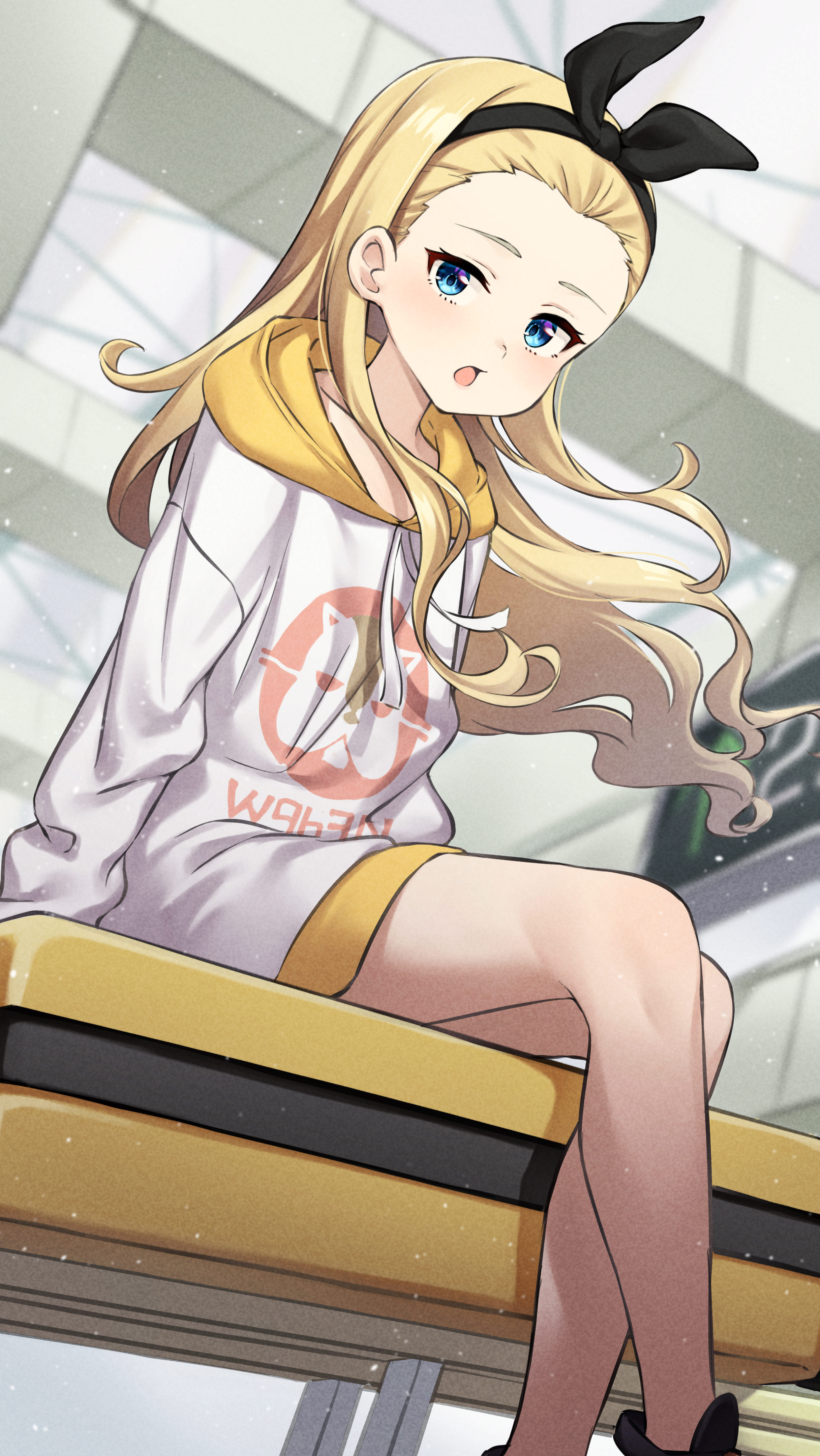 Anime Anime Girls Lycoris Recoil Kurumi Lycoris Recoil Long Hair Blonde Solo Artwork Digital Art Fan 2433x4320