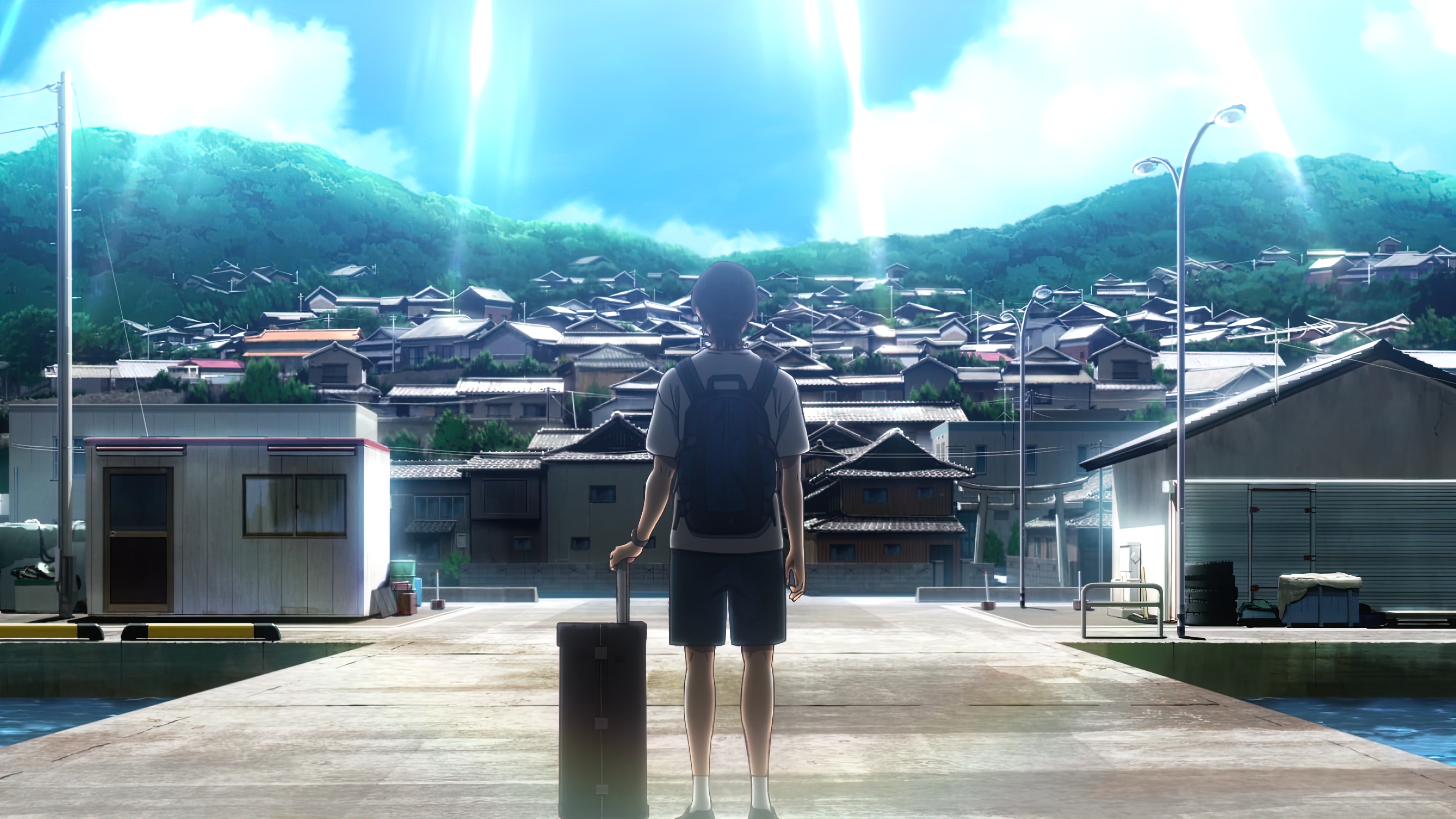 Summer Time Render 4K Anime Anime Boys Anime Screenshot Village Sunlight 3840x2160