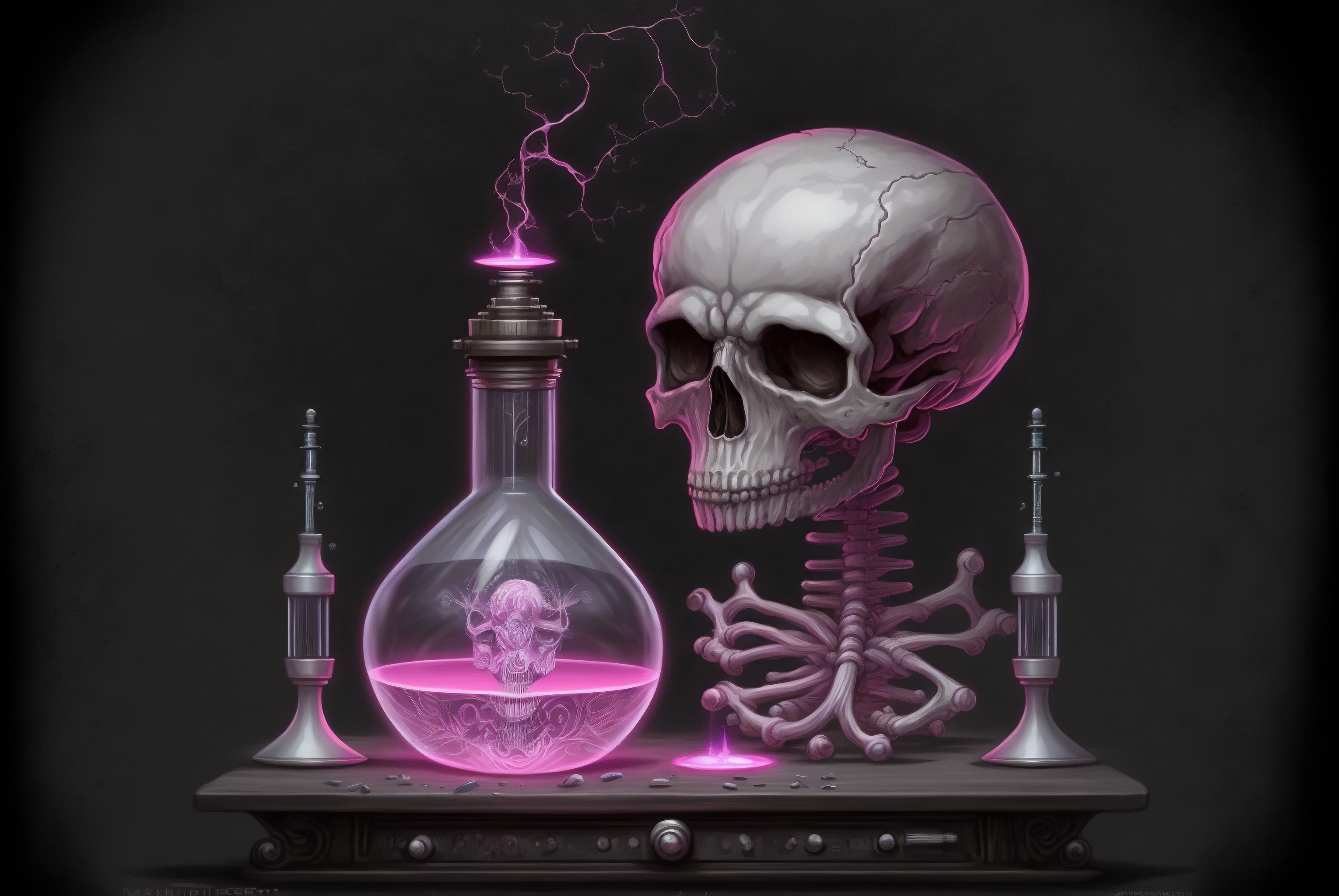 Ai Art Skull And Bones Laboratories Illustration Skull Bones Science 3060x2048