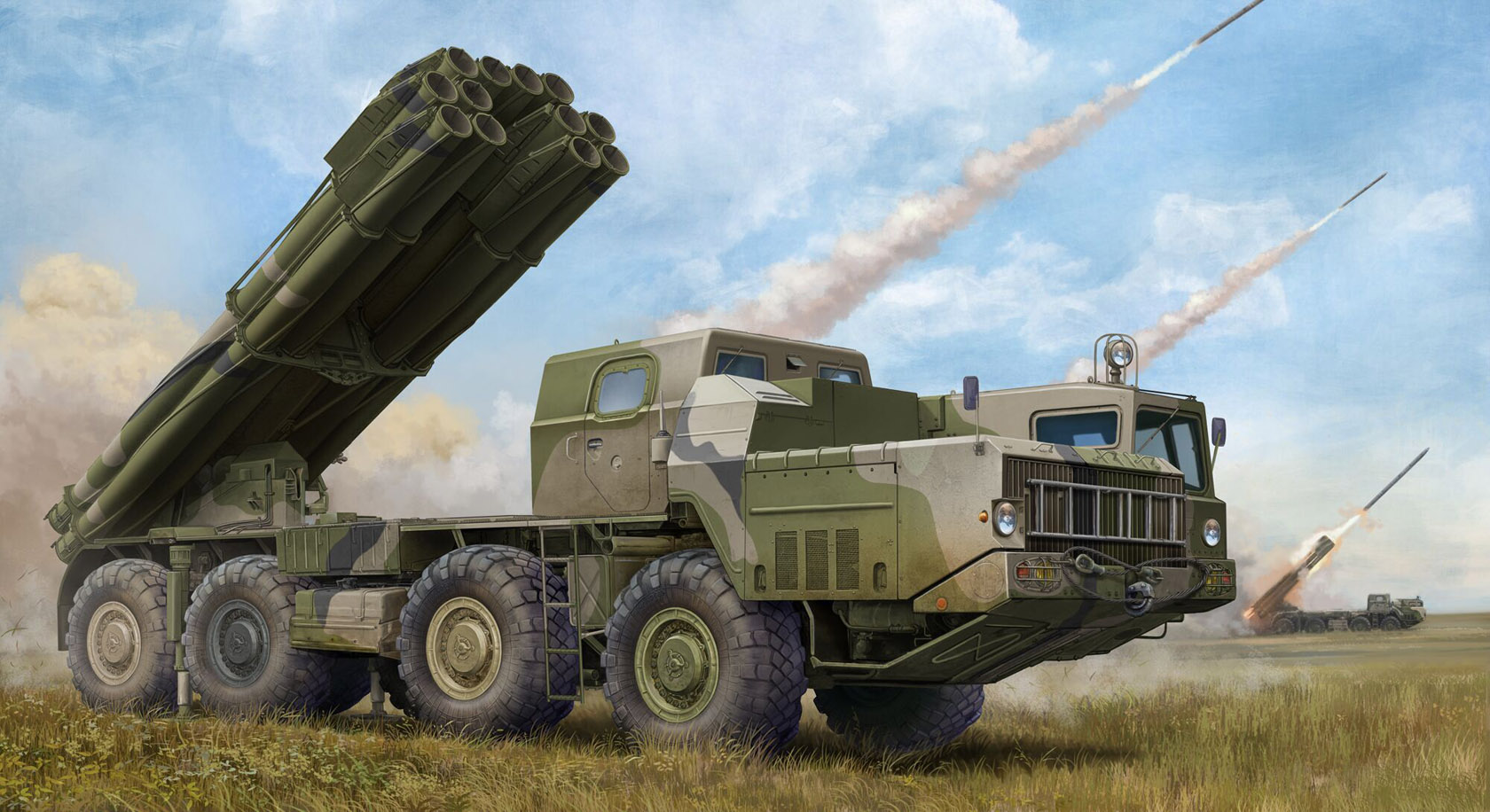 Army Military Rocket Military Vehicle Sky Clouds Missiles Side View Artwork 1680x916