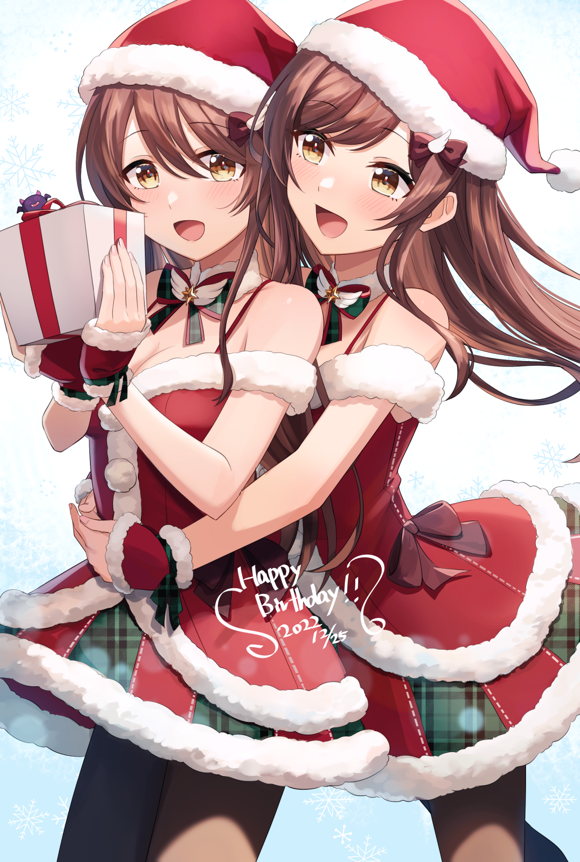 Anime Anime Girls The Idolmaster Shiny Colors Oosaki Amana Oosaki Tenka Santa Costume Santa Hats Lon 1161x1726