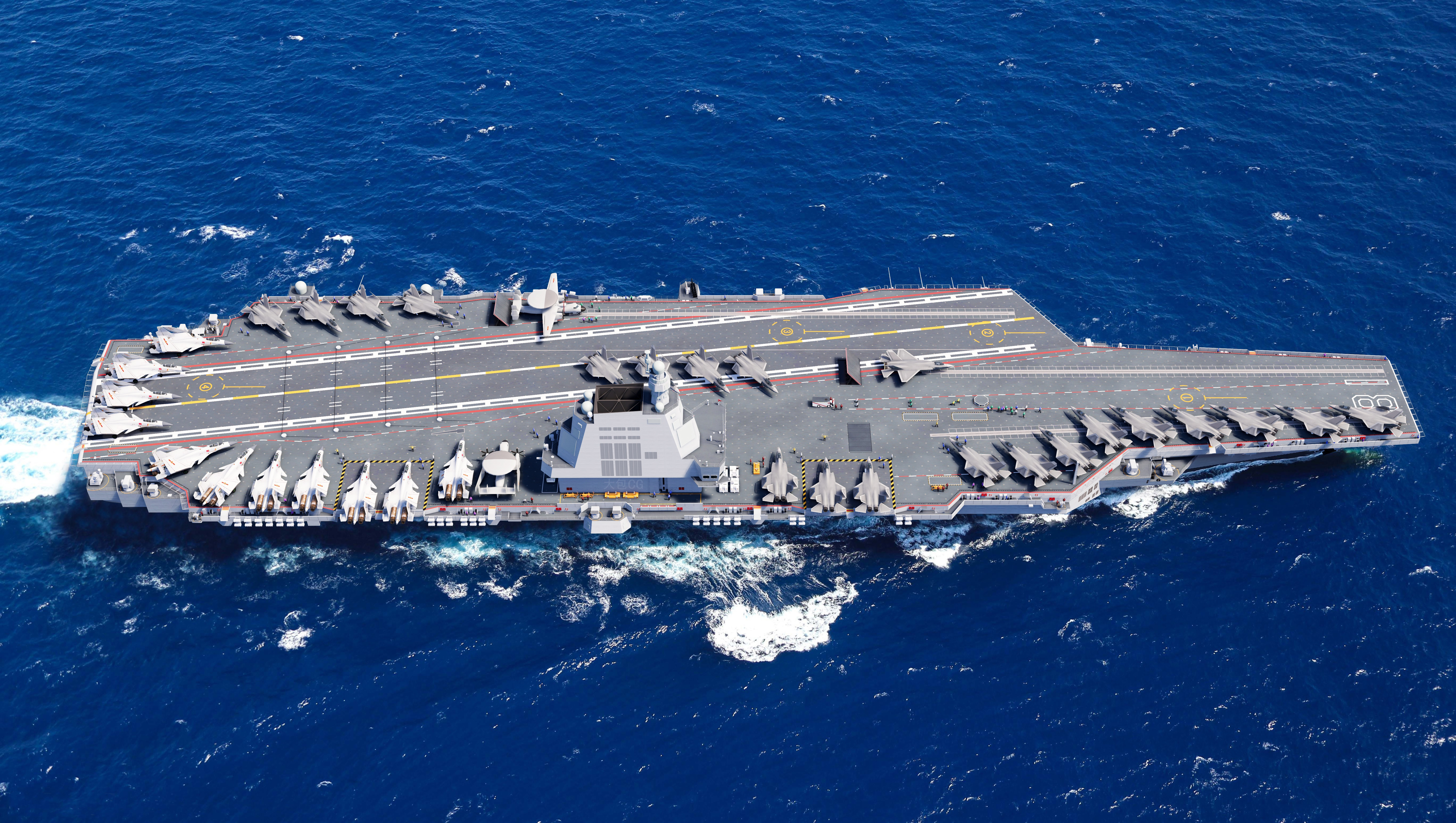 Aircraft Ship Aircraft Carrier Water Military Fujian Ship 6000x3390