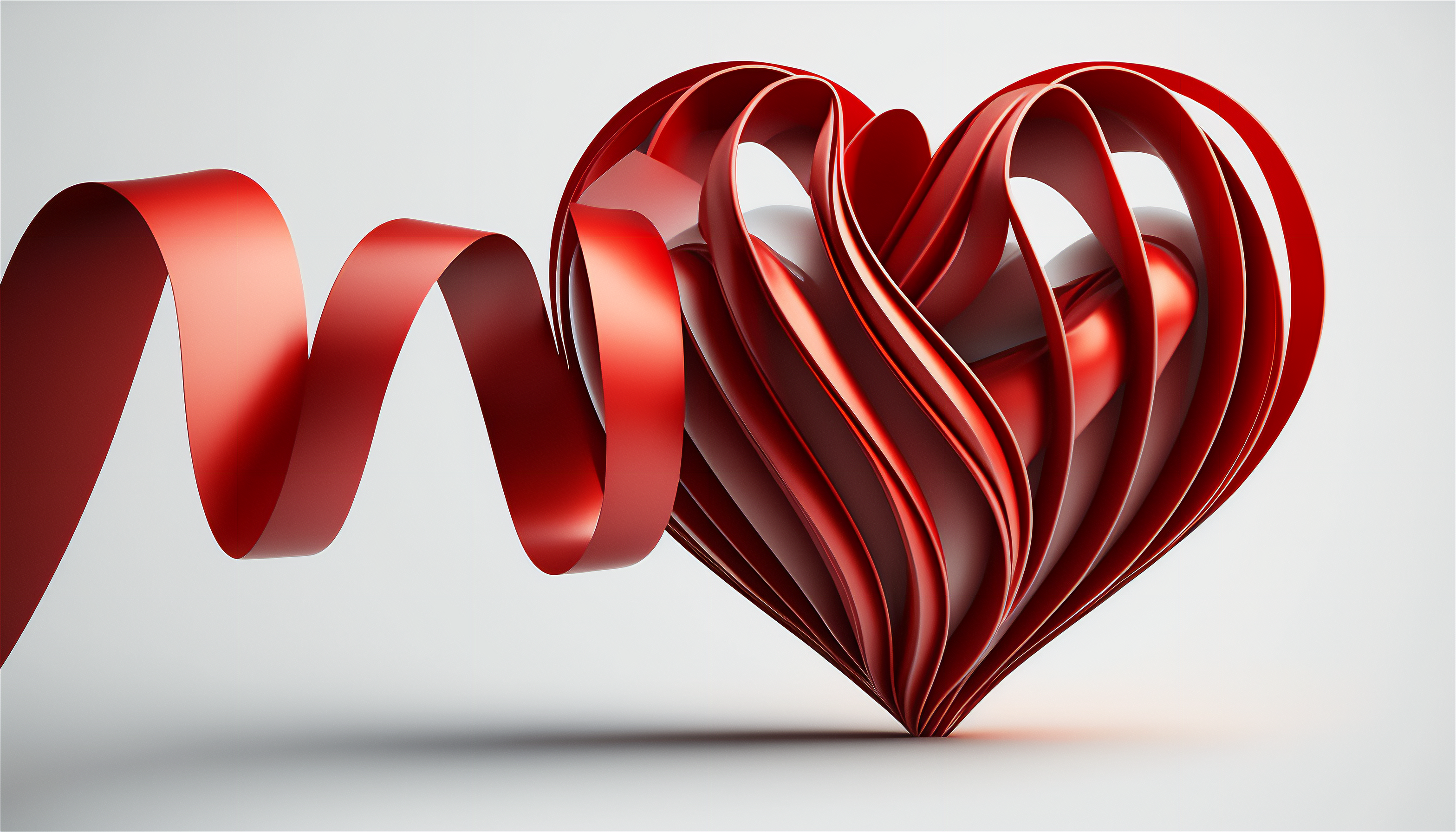 Ai Art Heart Valentines Day Minimalism Simple Background 3136x1792