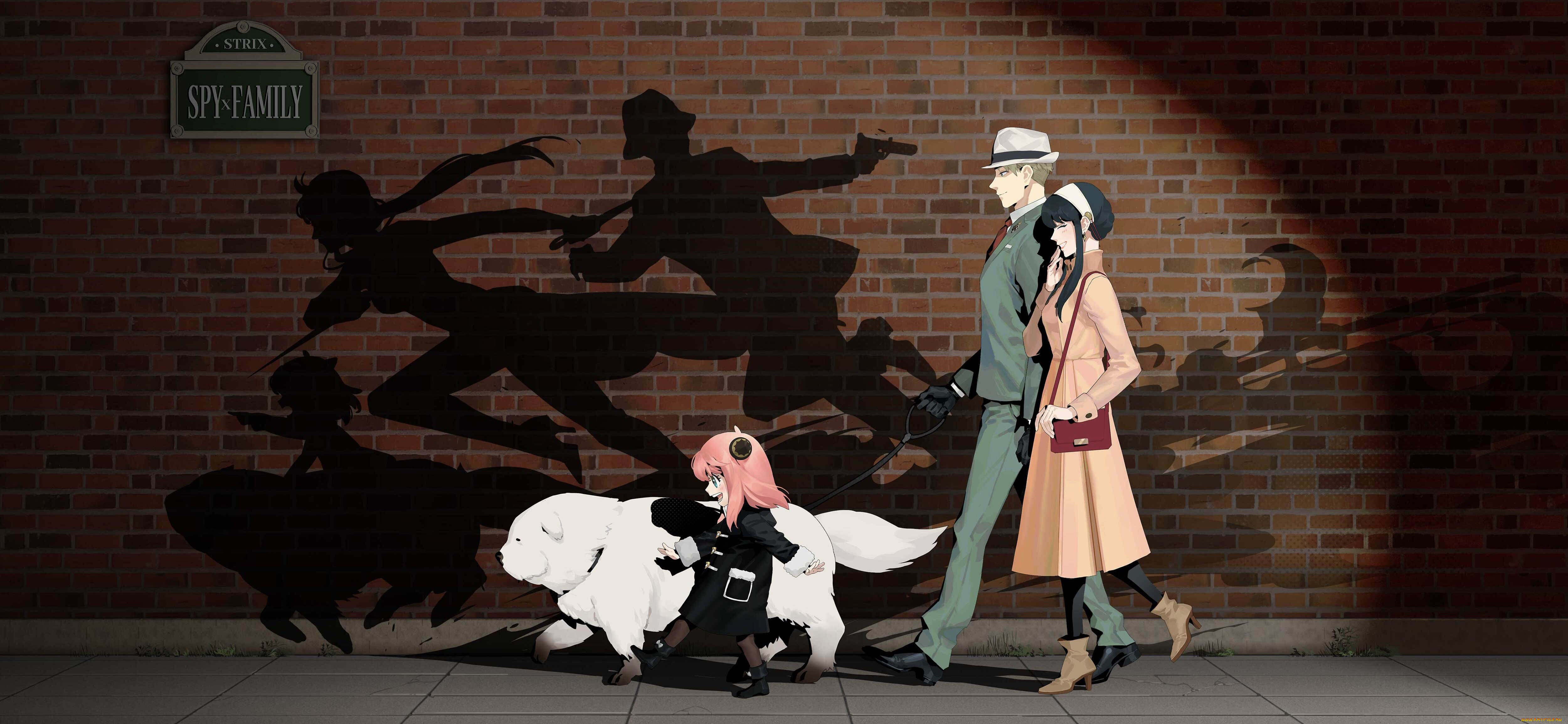 Anime Spy X Family Loid Forger Anya Forger Yor Forger Dog Shadow Anime Boys Anime Girls 5000x2308