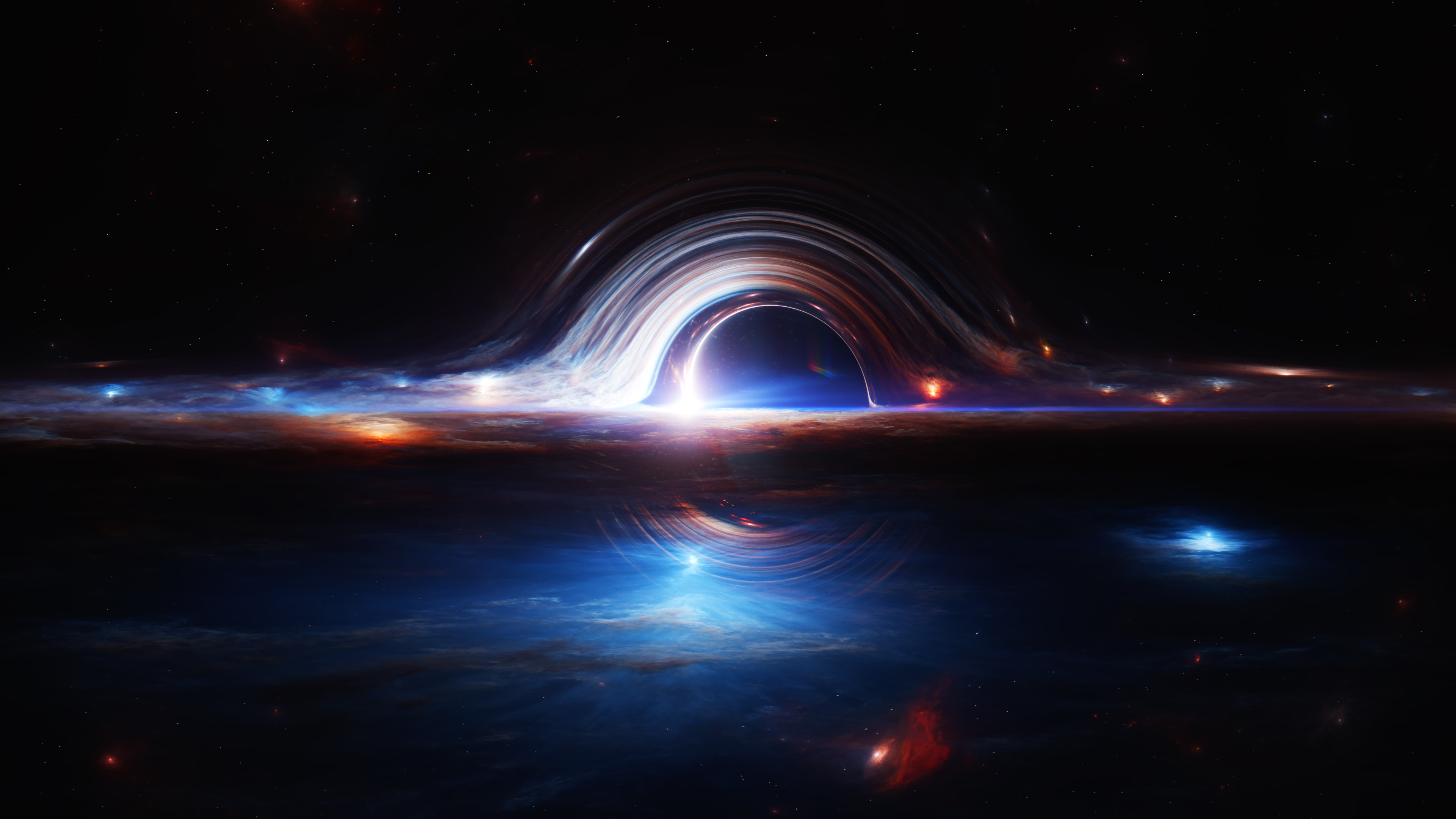 Digital Art Artwork Illustration Science Fiction Space Space Art Black Holes Event Horizon Galaxy St 3840x2160