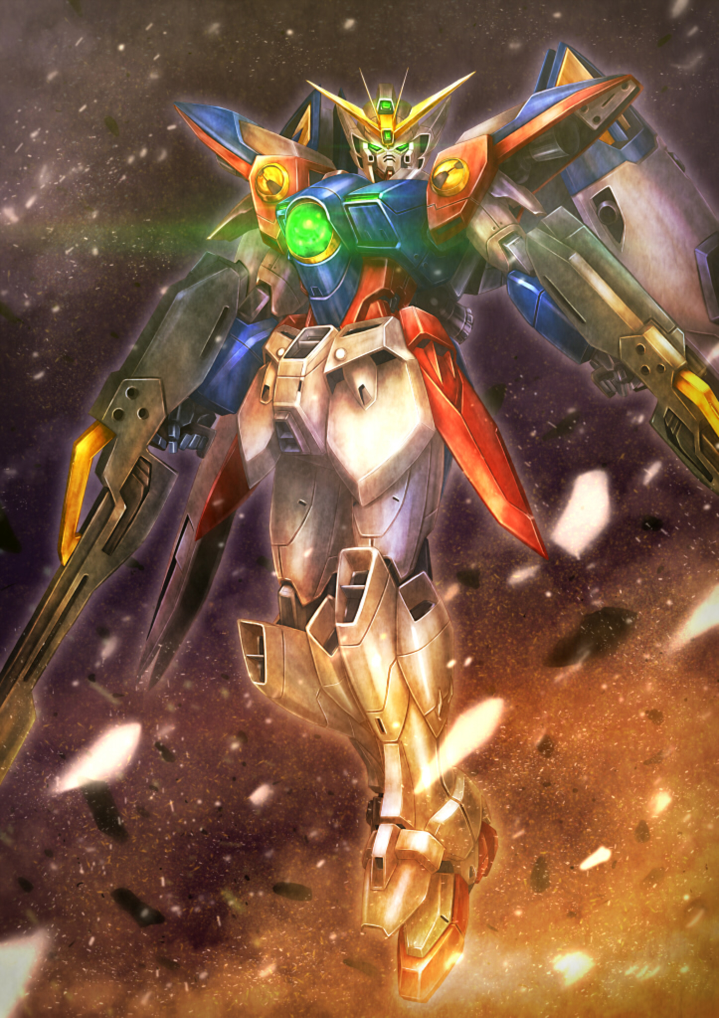 Anime Mechs Gundam Mobile Suit Gundam Wing Super Robot Taisen Wing Gundam Zero Artwork Digital Art F 1446x2046
