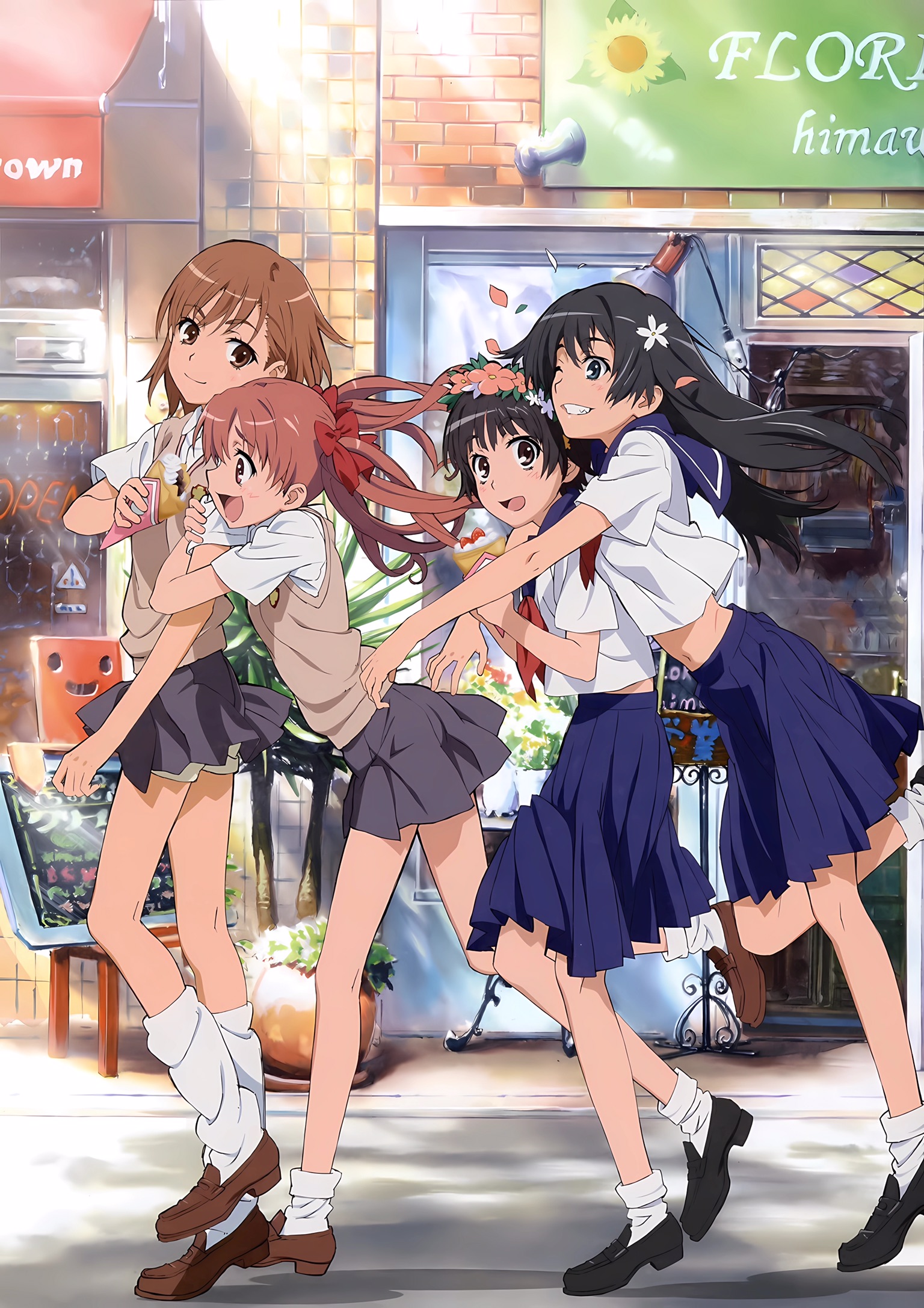 Anime Anime Girls To Aru Kagaku No Railgun Schoolgirl School Uniform Portrait Display Flowers Flower 1536x2174