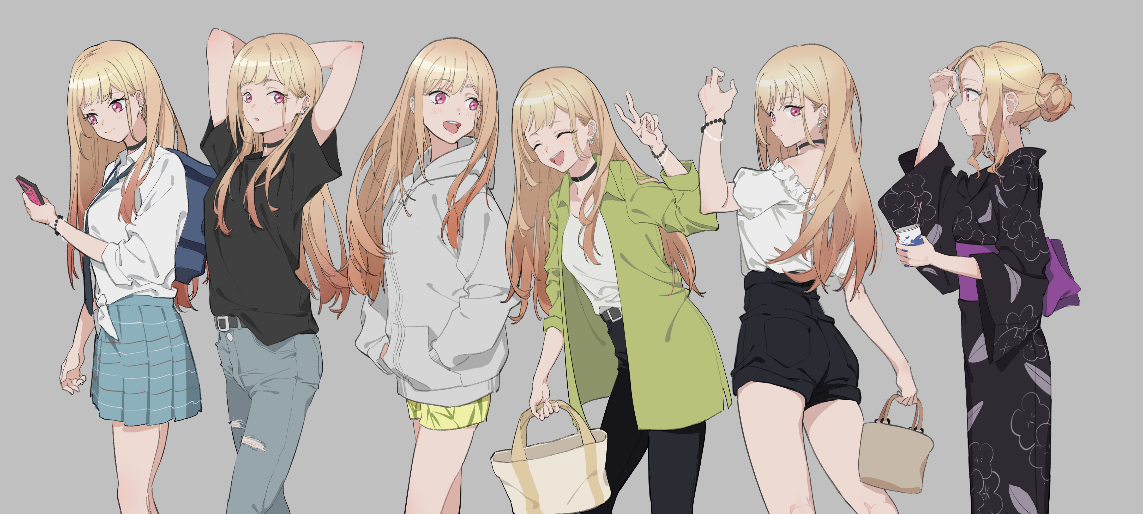 Anime Anime Girls Digital Digital Art 2D Artwork Looking At Viewer Blonde Sono Bisque Doll Wa Koi Wo 4382x1972