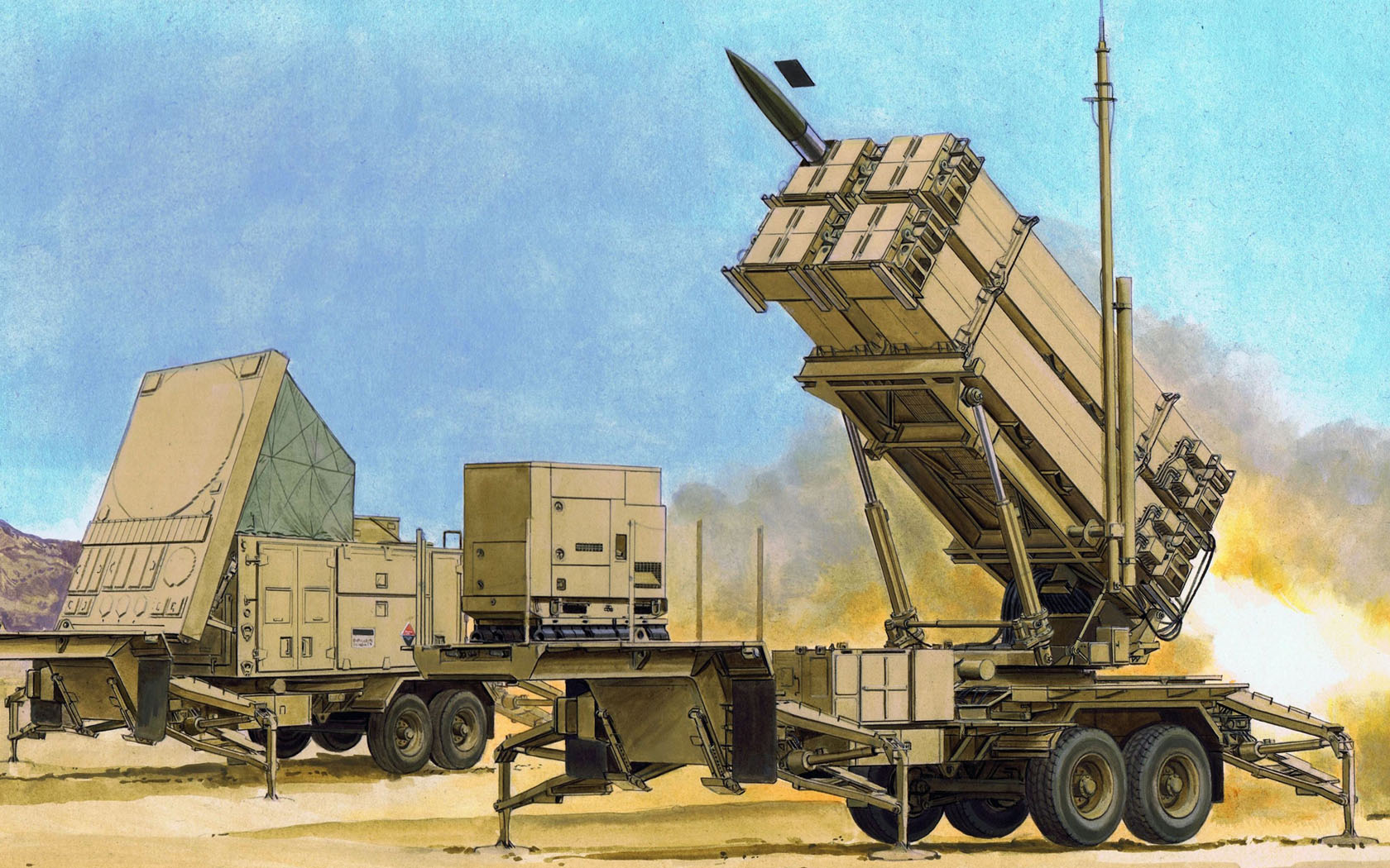 Rocket Army Military Missiles Sky Artwork Smoke 1680x1050