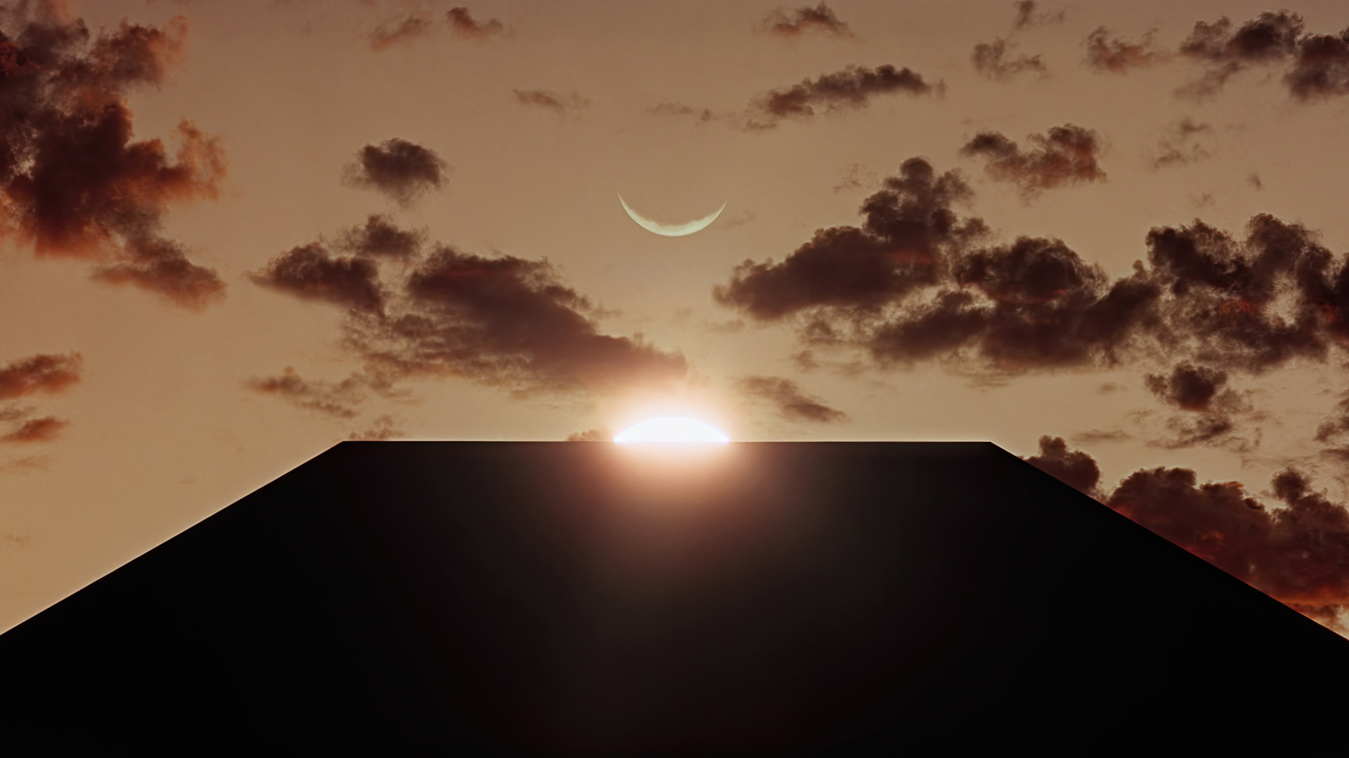 2001 A Space Odyssey Movies Film Stills Sky Sun Moon Clouds Monolith Stanley Kubrick 1920x1080