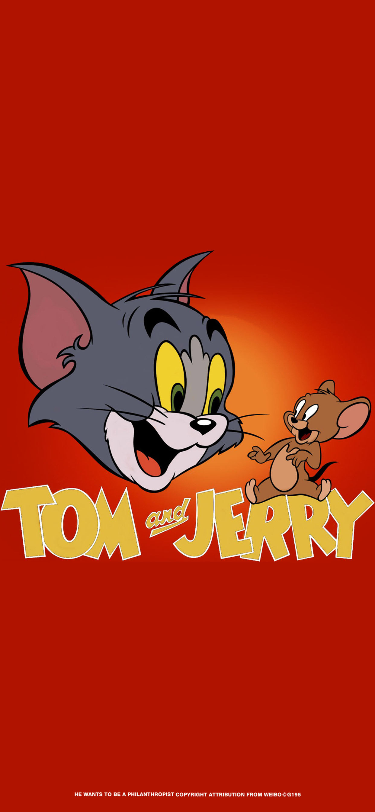 Cartoon Tom And Jerry Simple Background Logo Minimalism 1242x2688