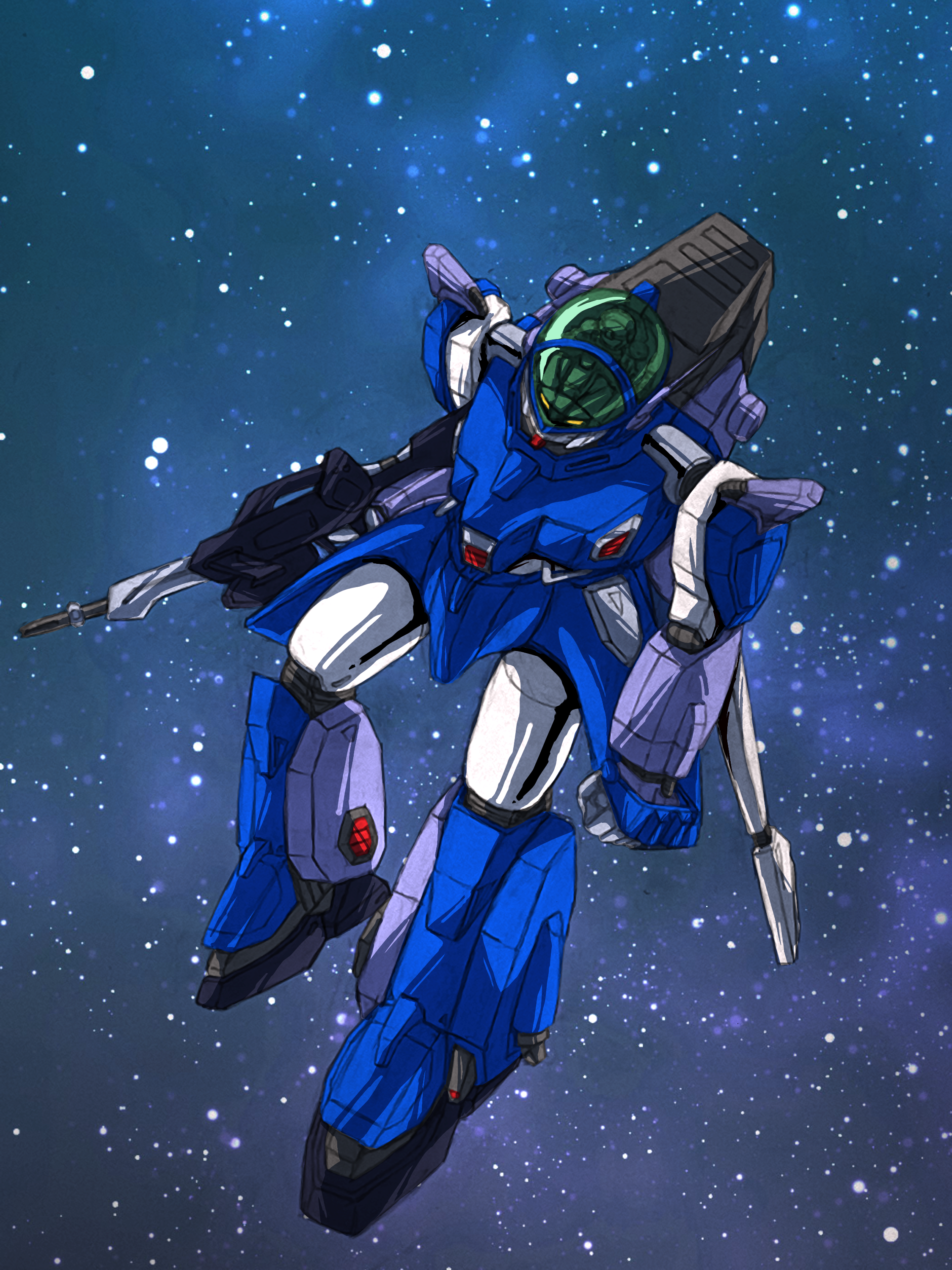 Anime Mechs Layzner Blue Meteor SPT Layzner Super Robot Taisen Artwork Digital Art Fan Art 2250x3000