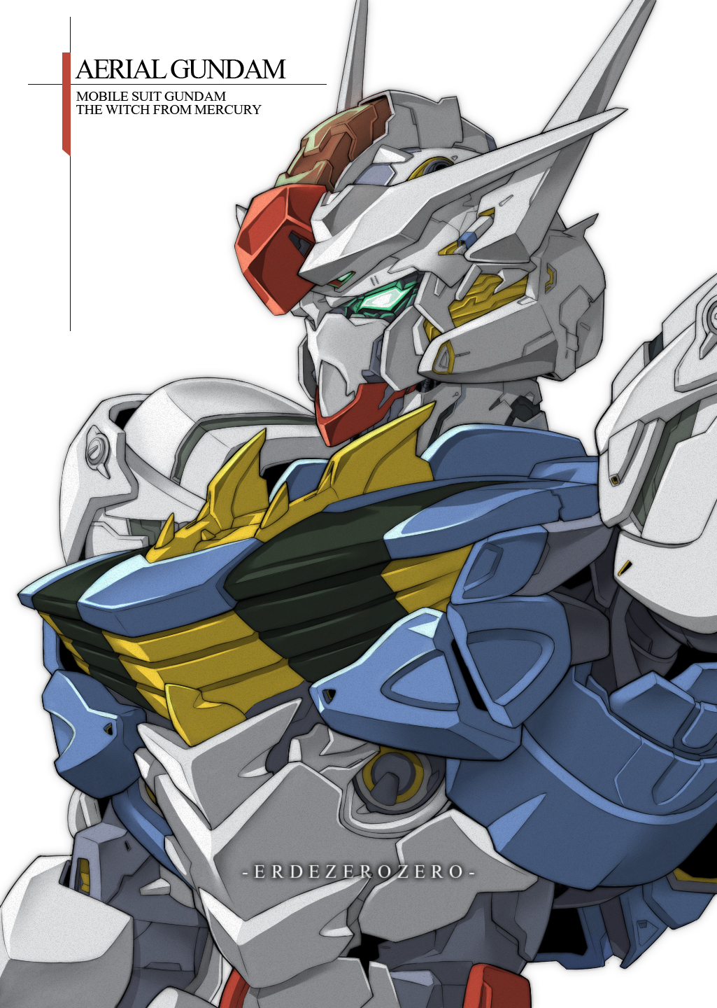 Mobile Suit Gundam THE WiTCH FROM MERCURY Gundam Aerial Super Robot Taisen Artwork Digital Art Fan A 1025x1440
